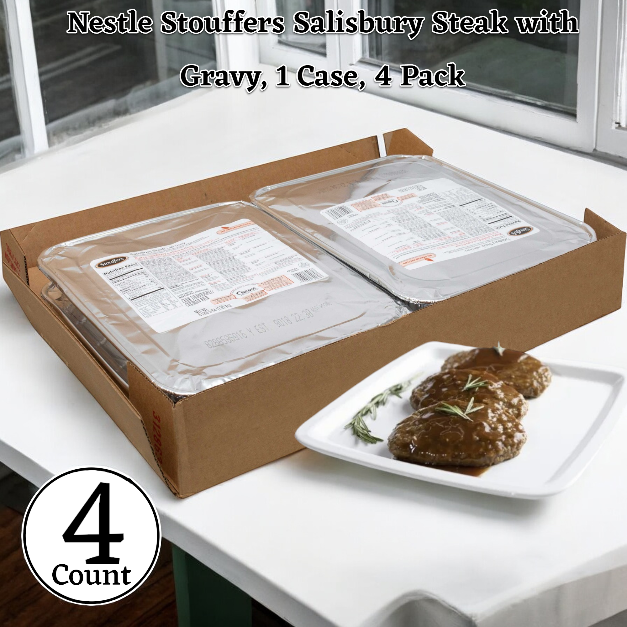 Stouffer's Salisbury Steak with Gravy, 69 oz. - 1 Case, 4 Pack