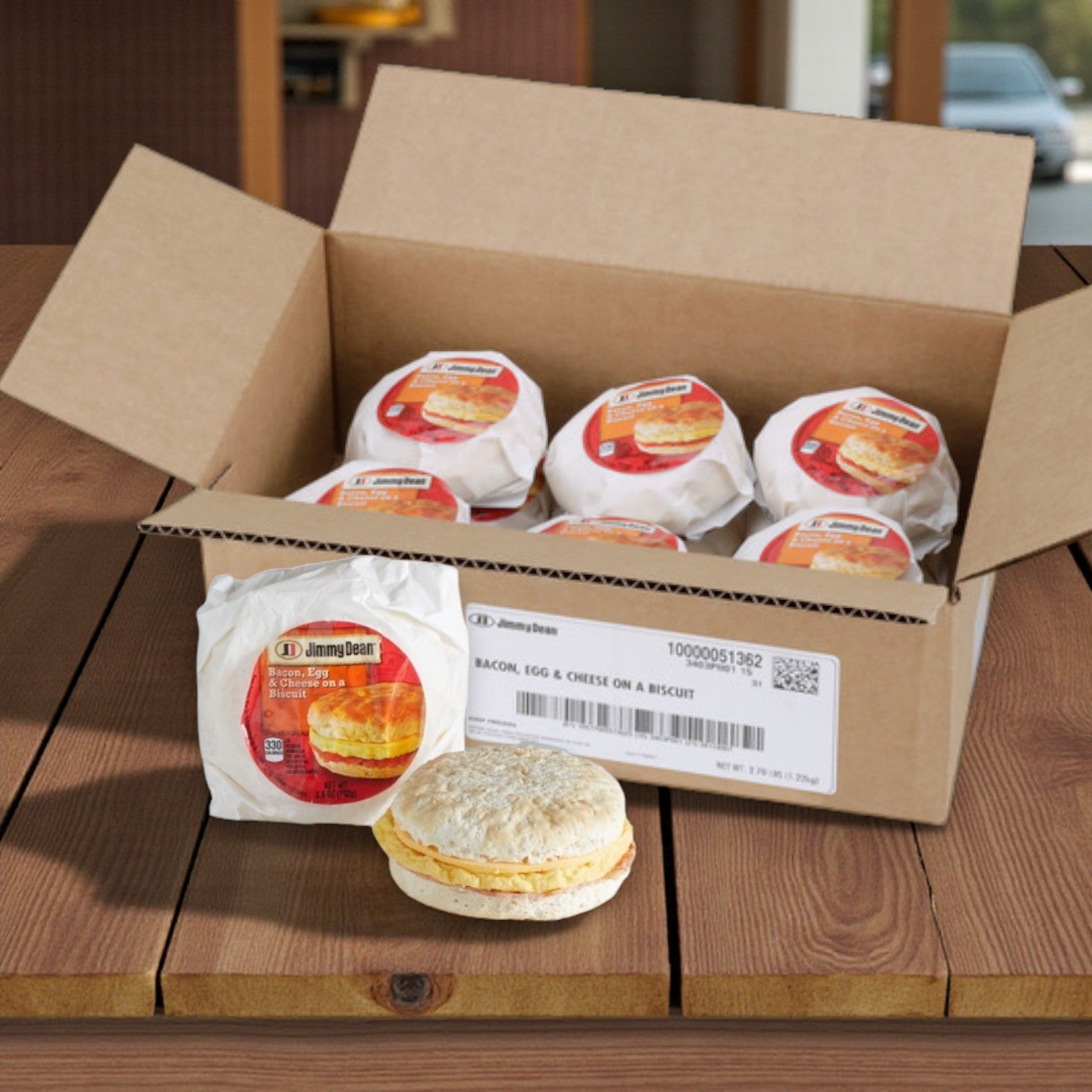 Jimmy Dean Biscuit Sandwiches with Egg, Cheese & Bacon – Individually Wrapped (12 × 3.6 oz)