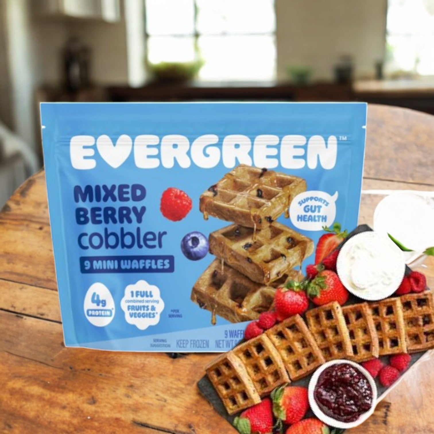 Mini Evergreen Waffles, Mixed Berry Cobbler-9 Oz- 1 Count