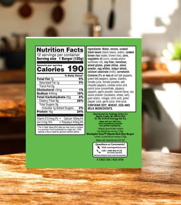 MorningStar Farms Chipotle Black Bean Burger,12 Count- 3 Packs