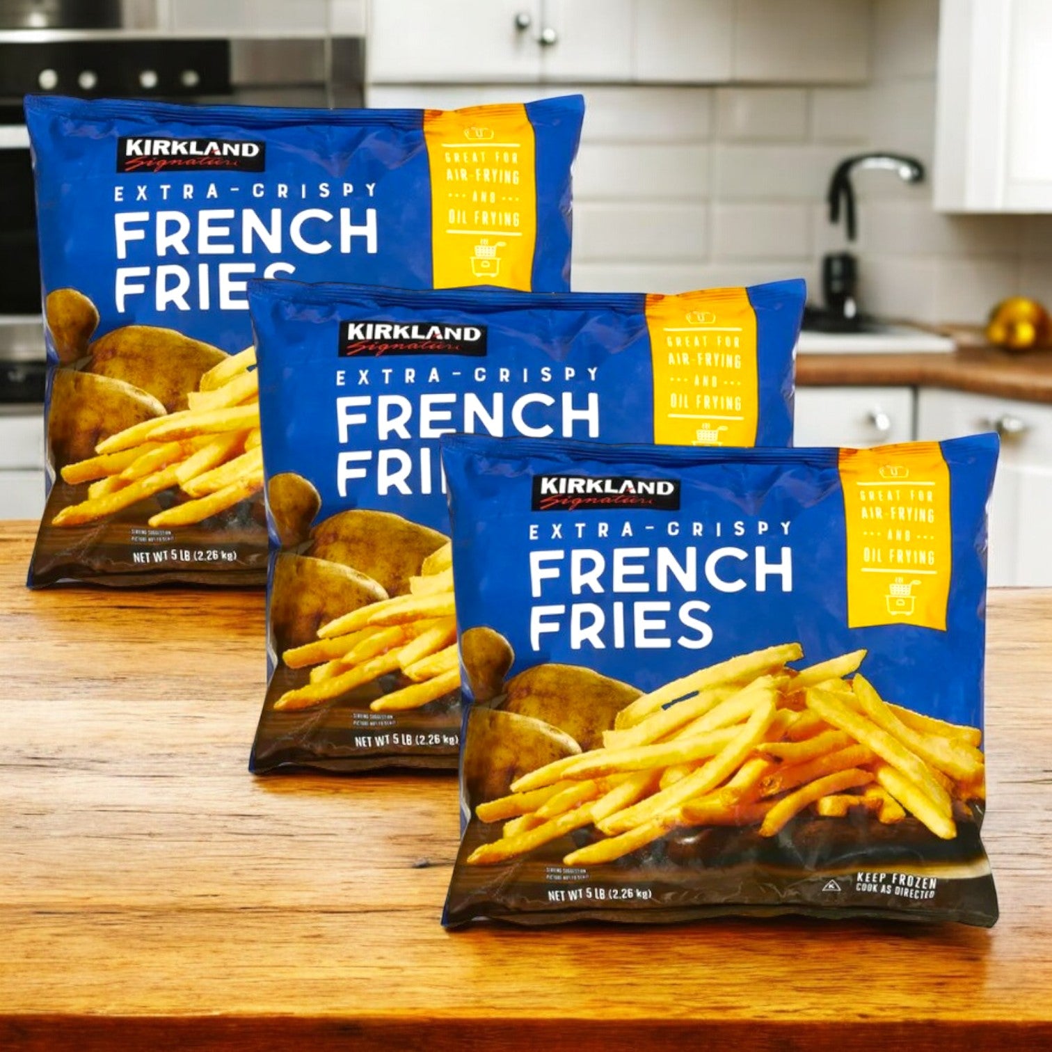 Kirkland Signature Crispy French Fries, 3 Packs (15 Total Pounds)
