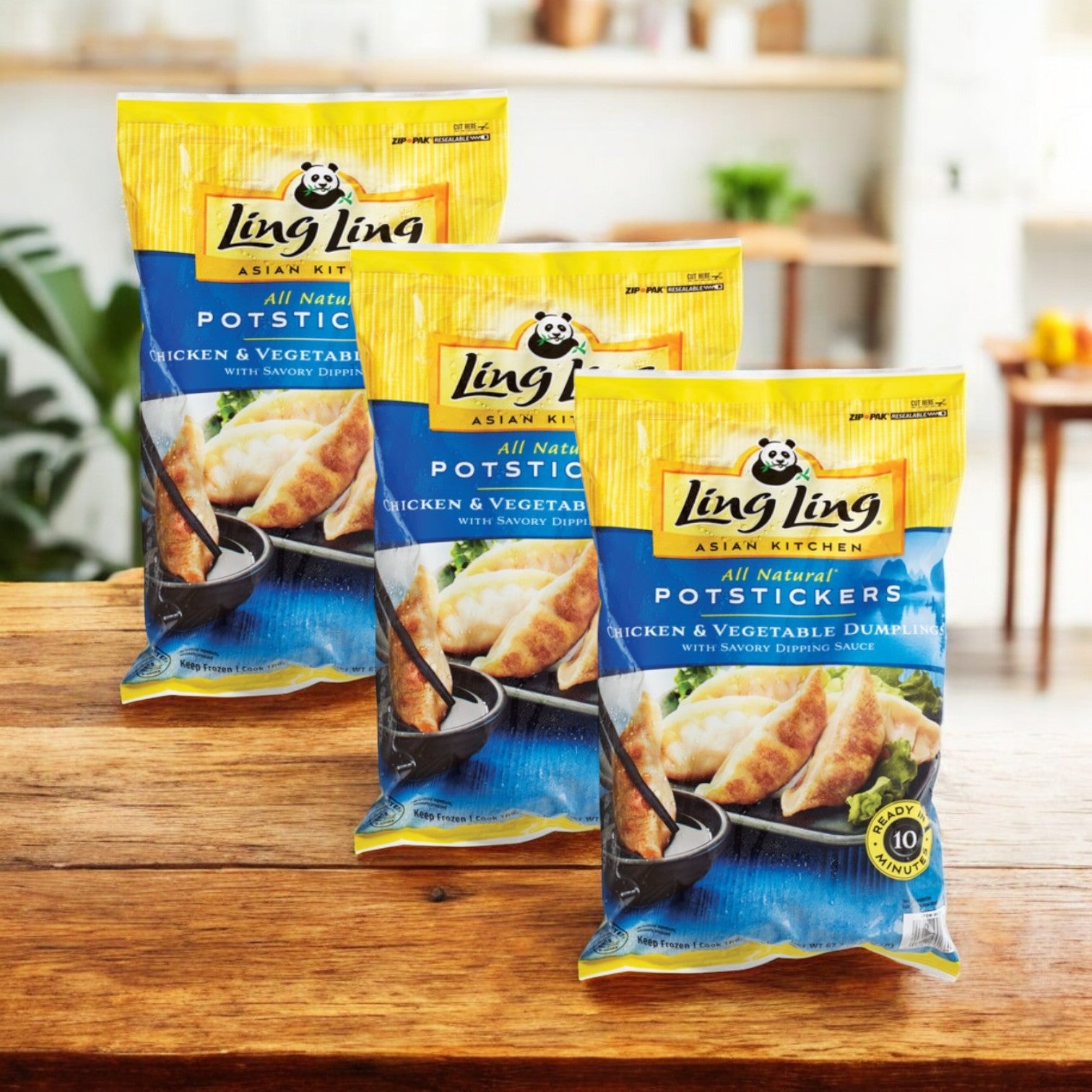 Ling Ling Potstickers, All Natural, Chicken & Vegetable, 4.2 lbs- 3 Packs