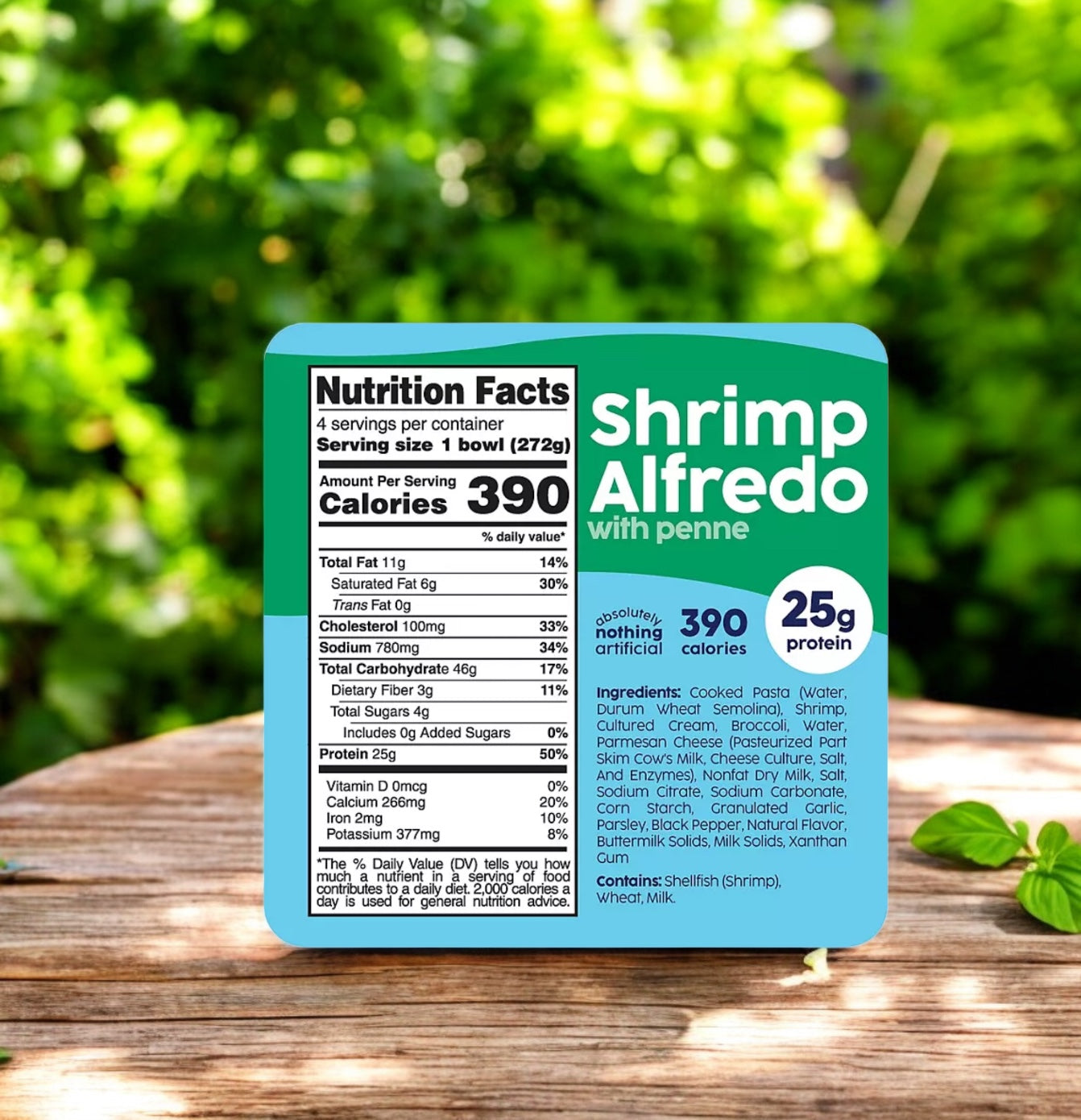 Scott and Jon's Shrimp Alfredo with Penne and Broccoli, 9.6 oz., 4 pk- 1 Case