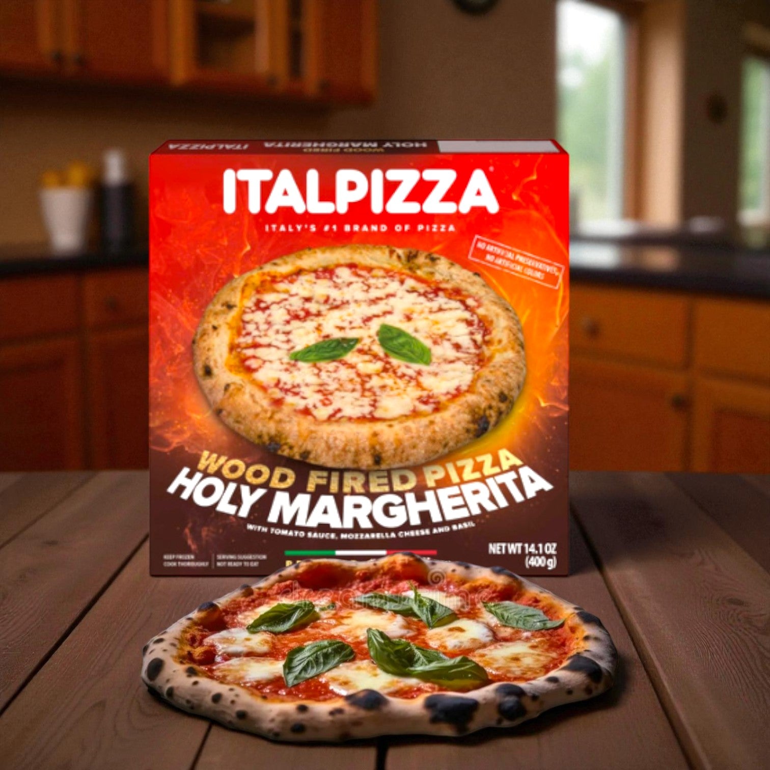ITALPIZZA Wood Fired Pizza, Margherita, 14.1 oz, 1 Case