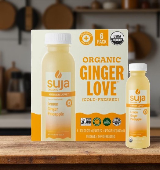 Suja Organic Ginger Love Cold Pressed, 10.5 oz, 6-count-3 Cases
