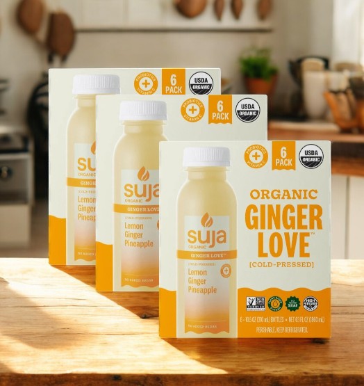 Suja Organic Ginger Love Cold Pressed, 10.5 oz, 6-count-3 Cases