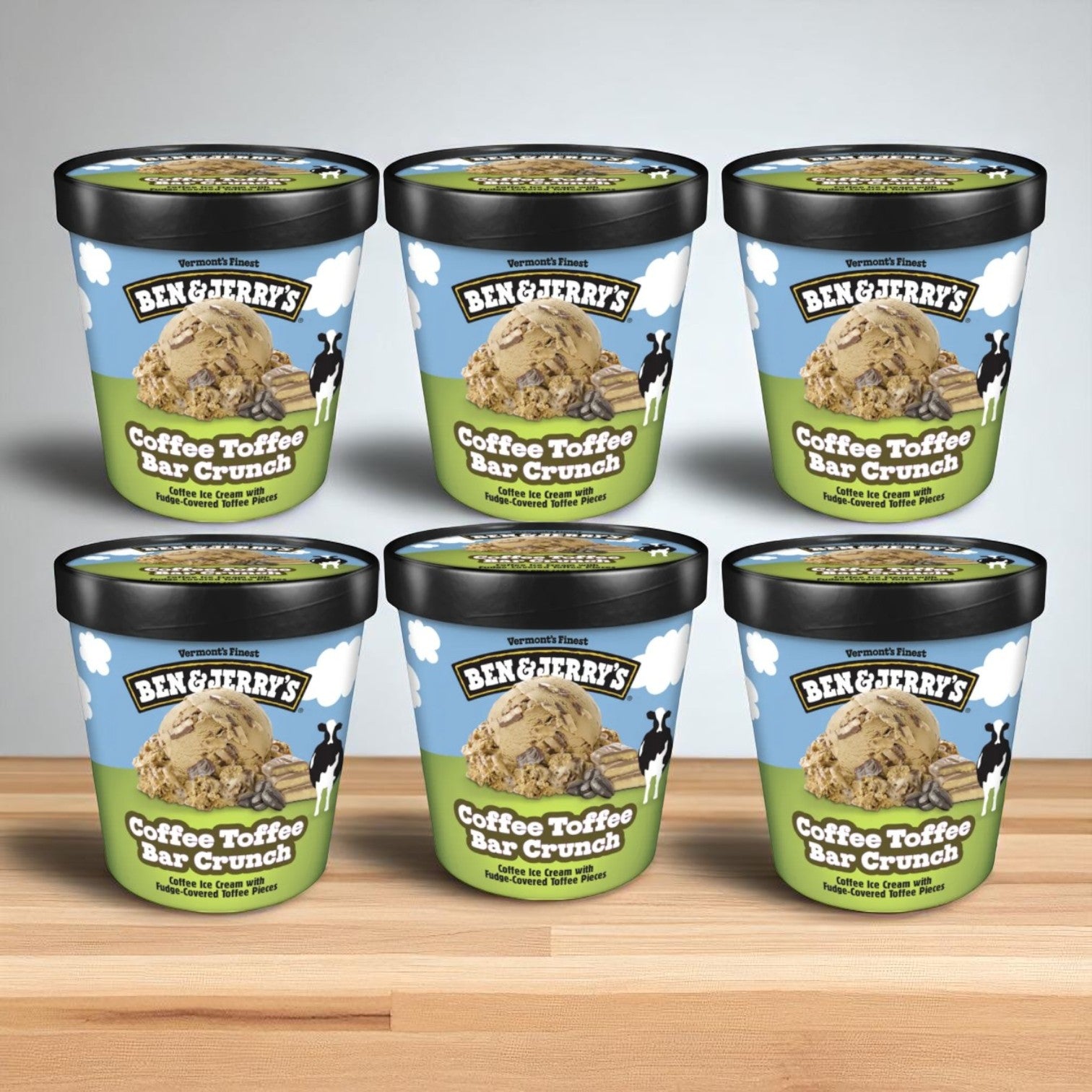 Ben & Jerry's Ice Cream Coffee Toffee Bar Crunch-16 Oz-6 Cases