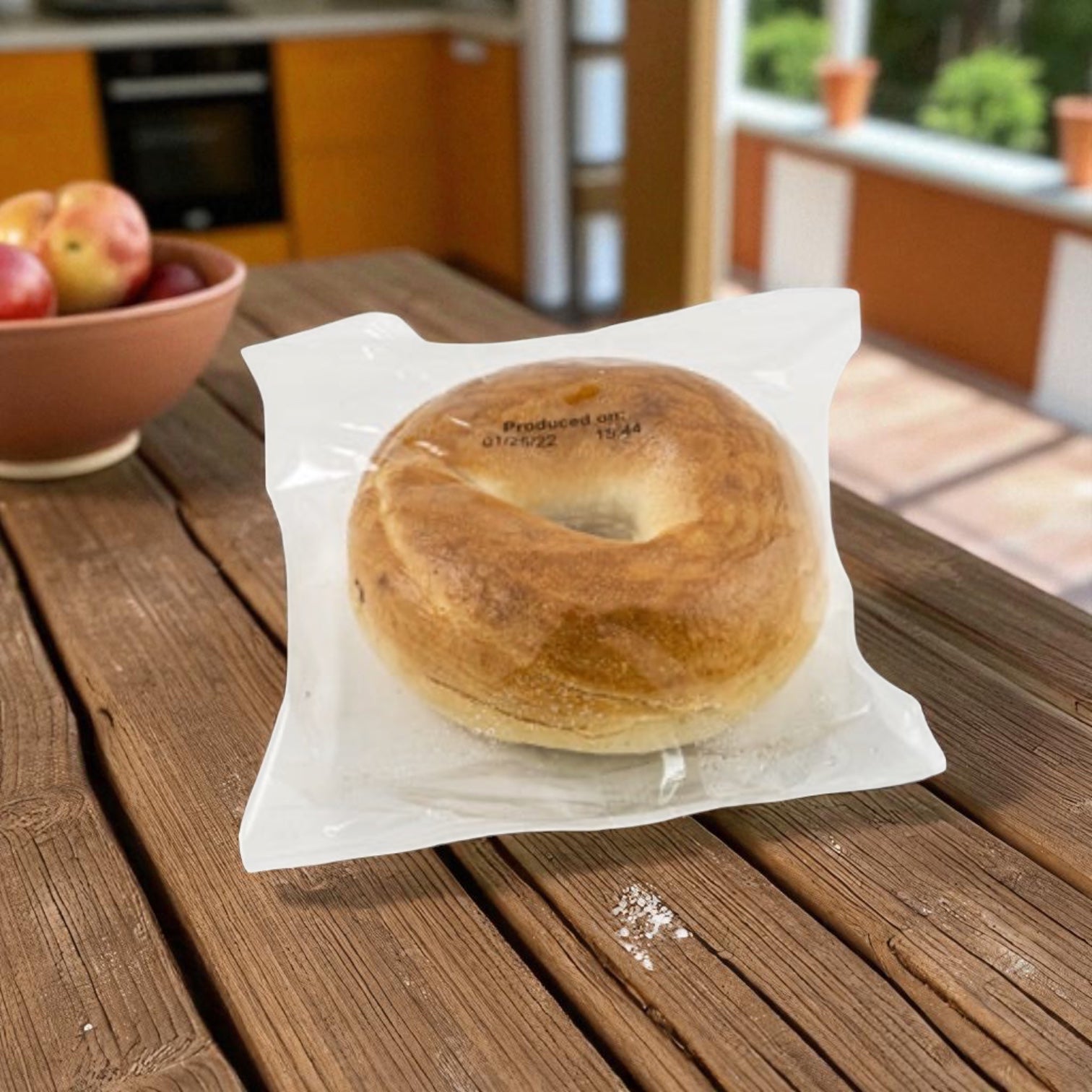 Bakers Source Bagel Plain Individually Wrapped Sliced 3 oz - 60 Count
