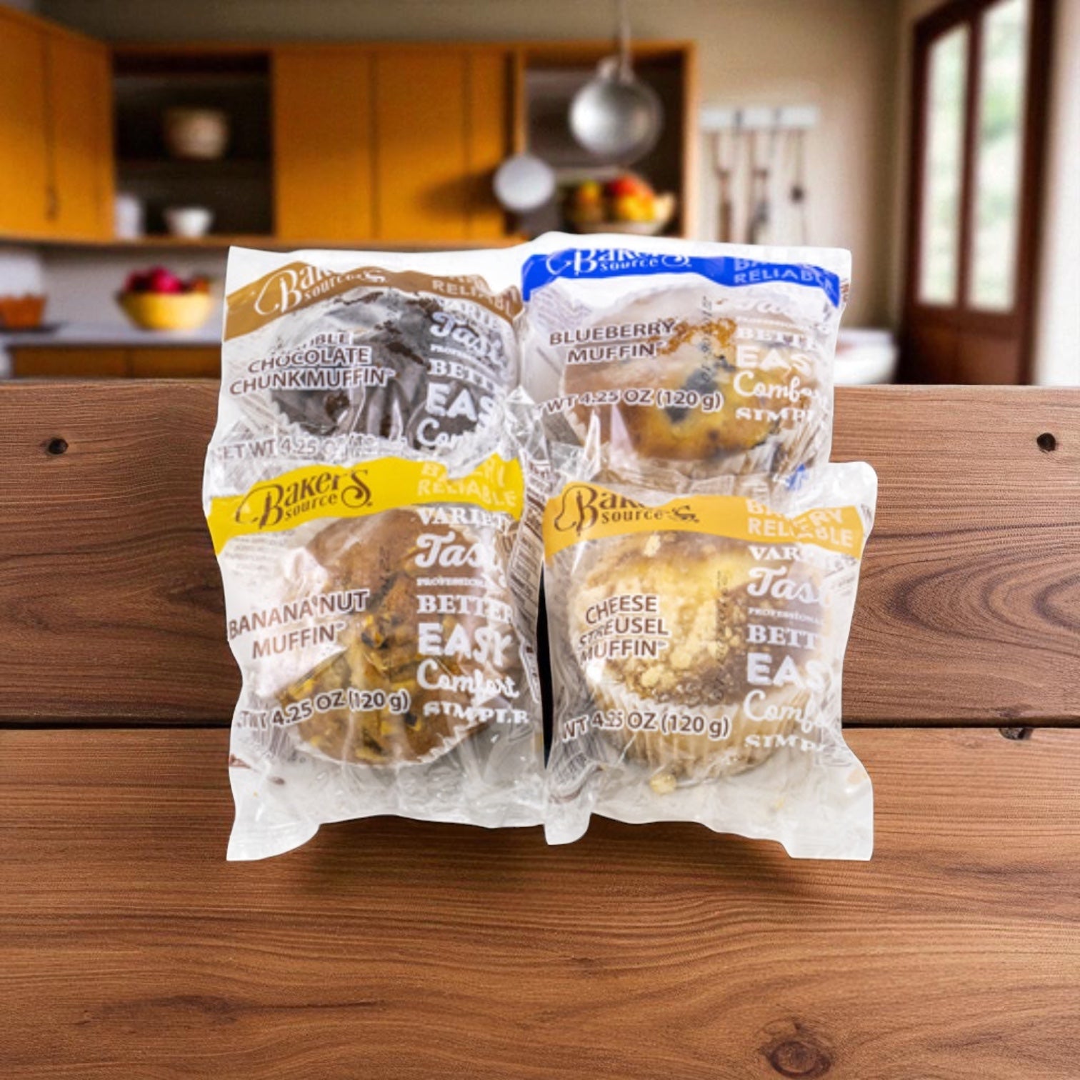 Bakers Source Muffin Assorted Individually Wrapped 4.25 oz - 24 Count