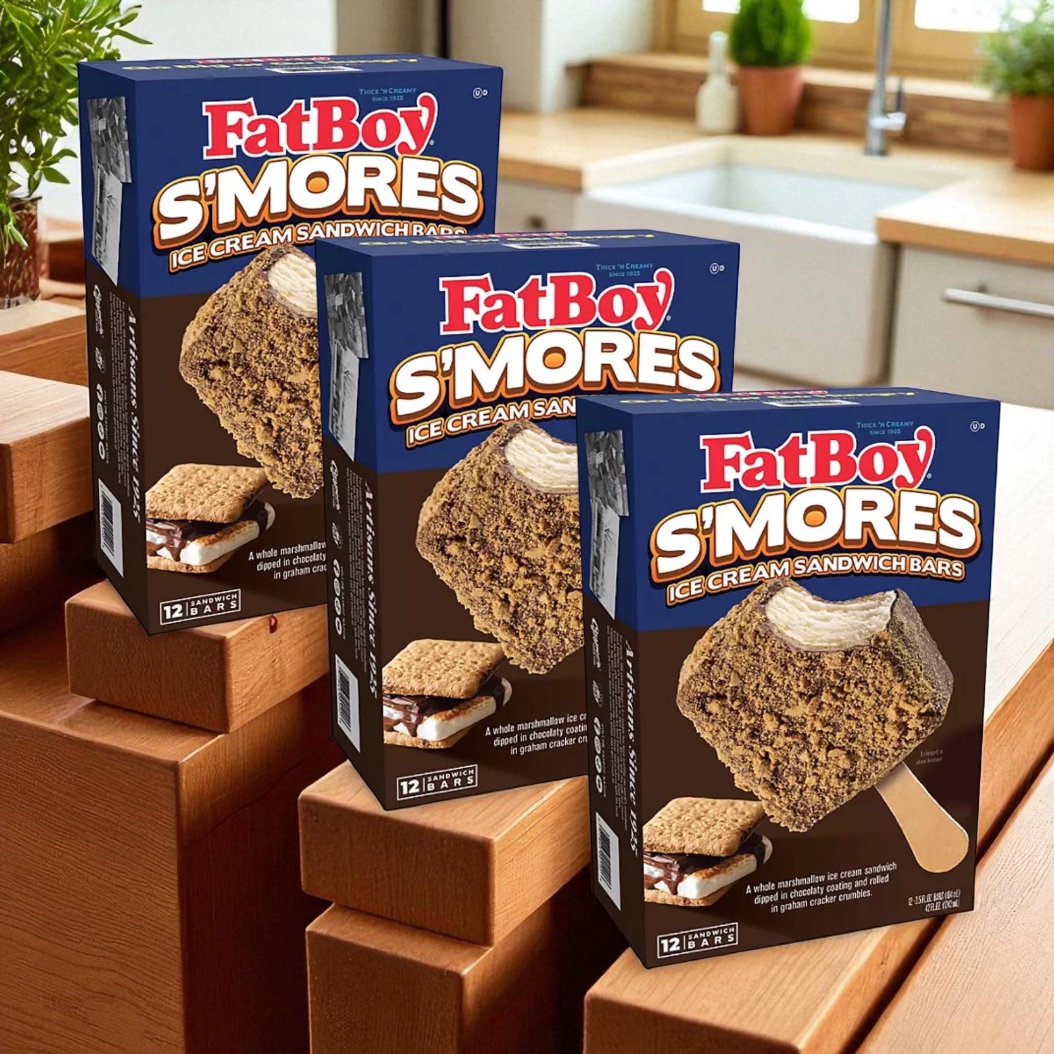 FatBoy Smores Sandwich Bars, 12 Pack - 3 Count