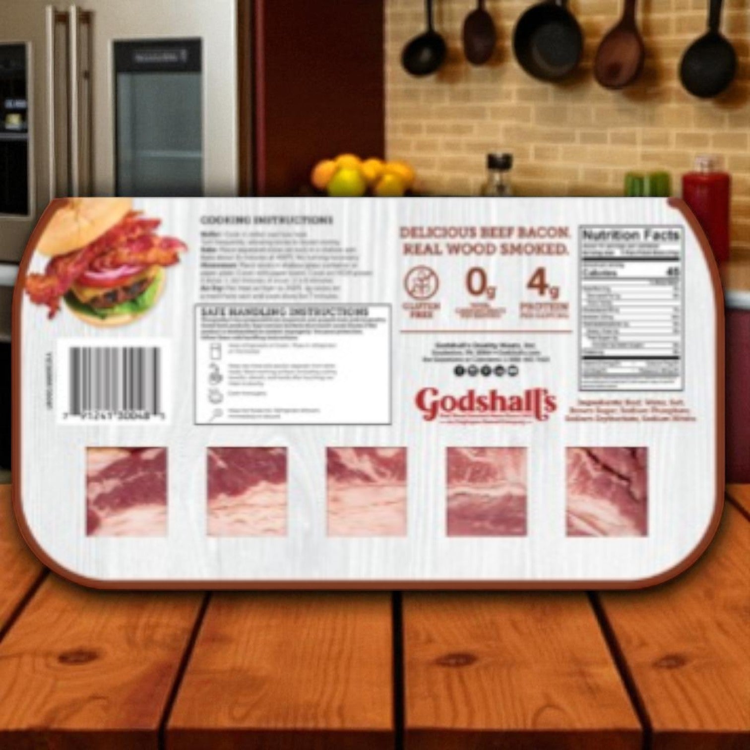 Godshall's Beef Bacon-10 Oz- 1 Pack