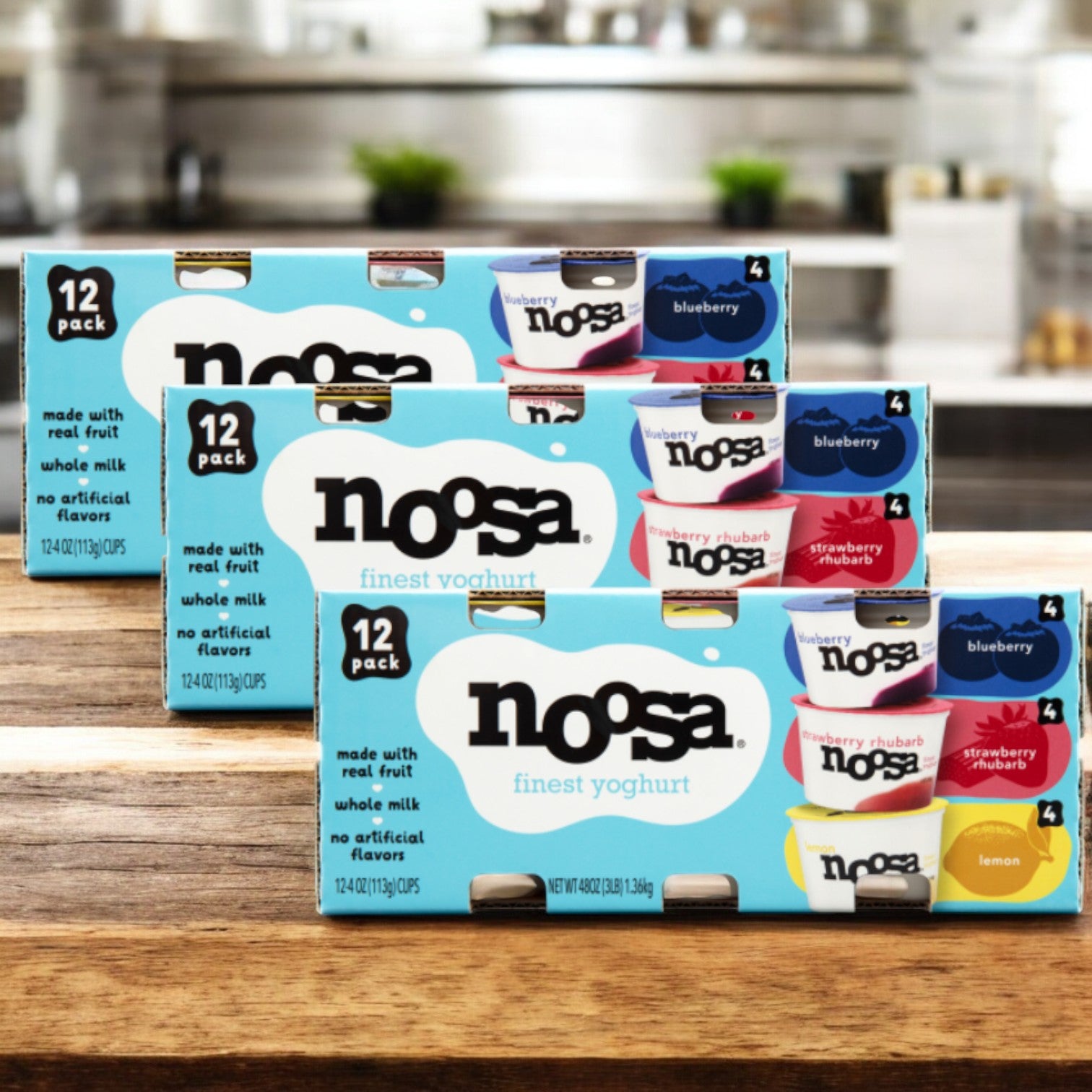 Noosa Yoghurt Variety Pack, 12 oz, 4-count- 3 Pack