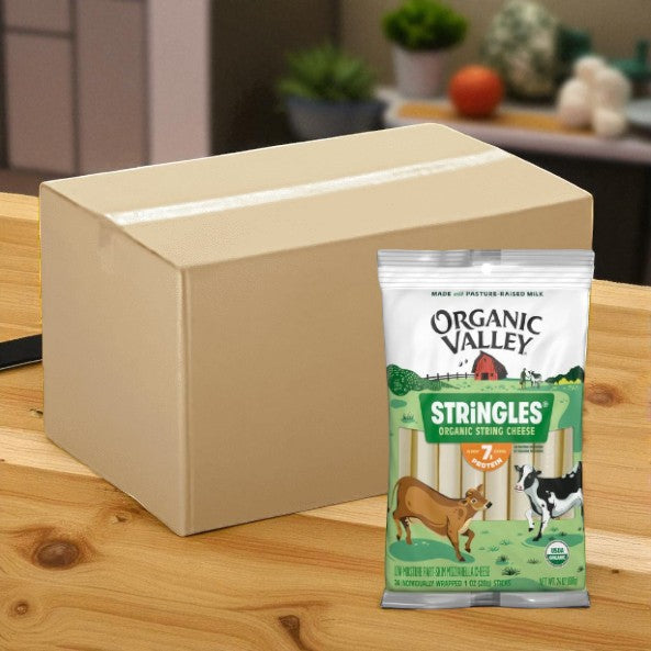 Plant Based String Cheese Organic Valley Stringles Organic String Cheese - 1 Case, 5 bags- 120 C