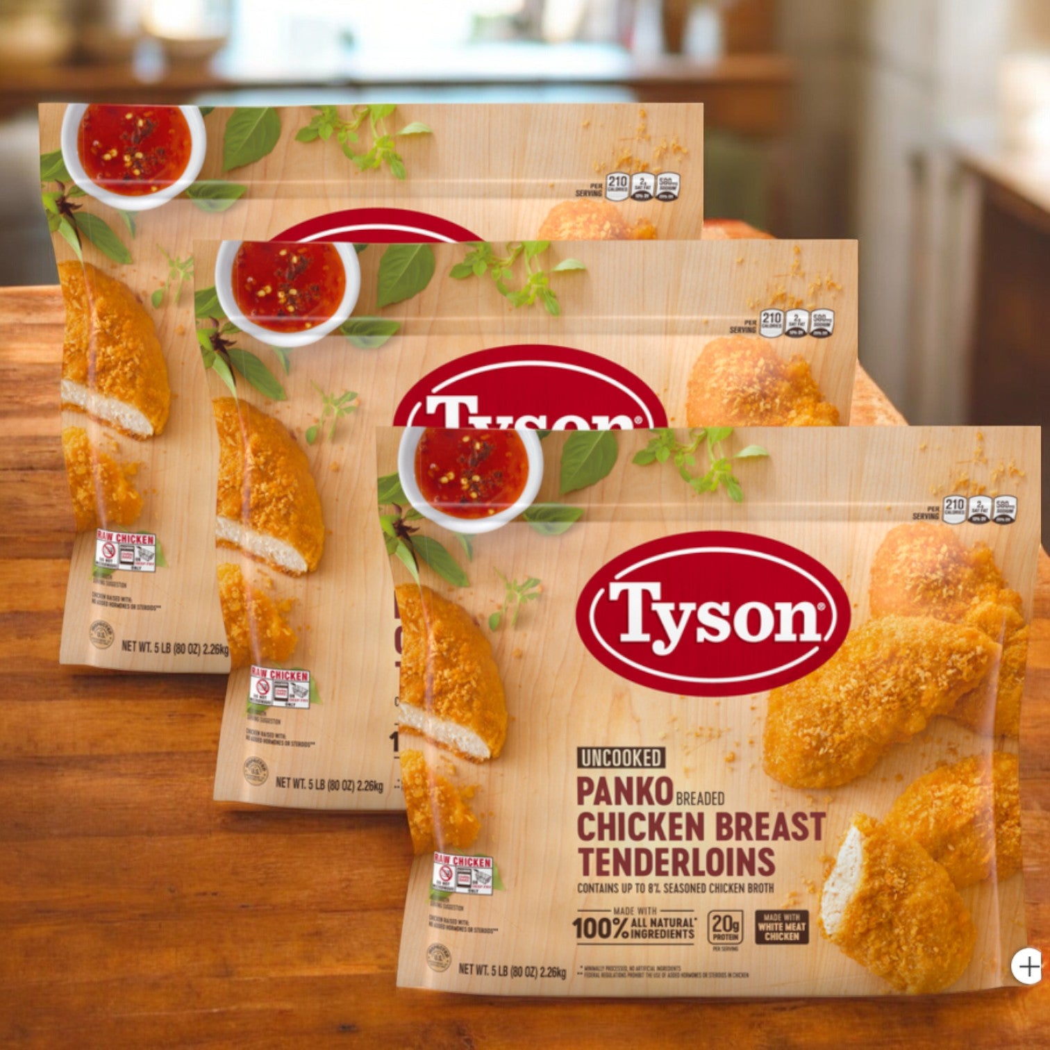 Tyson Panko Breaded Chicken Breast Tenderloins, 5 lbs, 3 Count