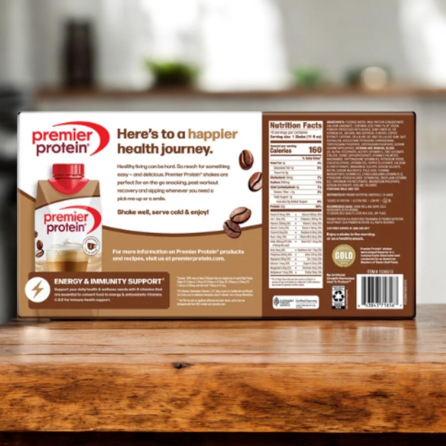 Premier 30g Protein Shakes 11 fl. oz, 18-pack, Cafe Latte