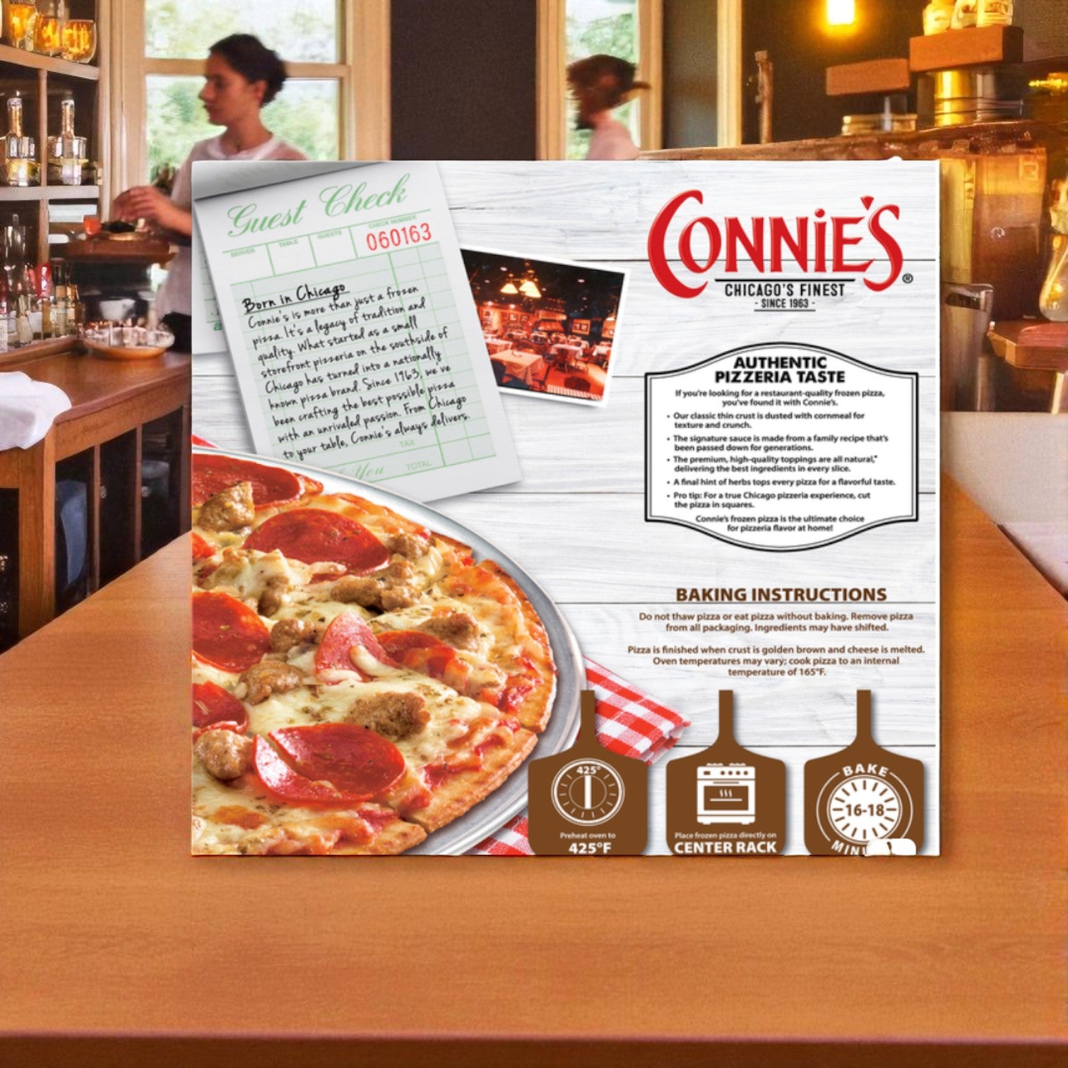 Connie's Pizza Pizza, Sausage & Uncured Pepperoni, Classic Thin Crust-23.56 Oz- 1 Case