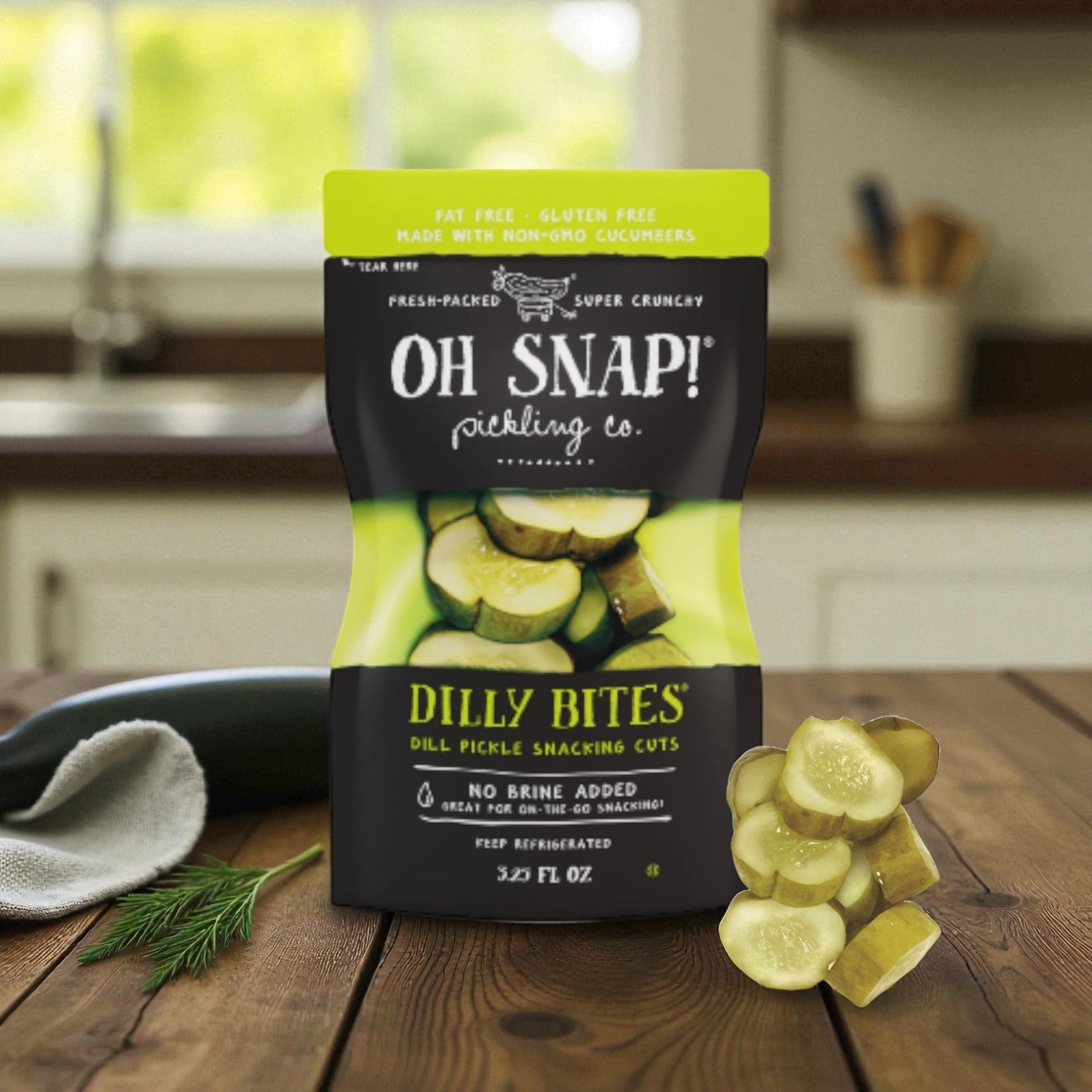 Oh Snap! Pickle Dill Bites – 6 Packs (3.25 oz Each)