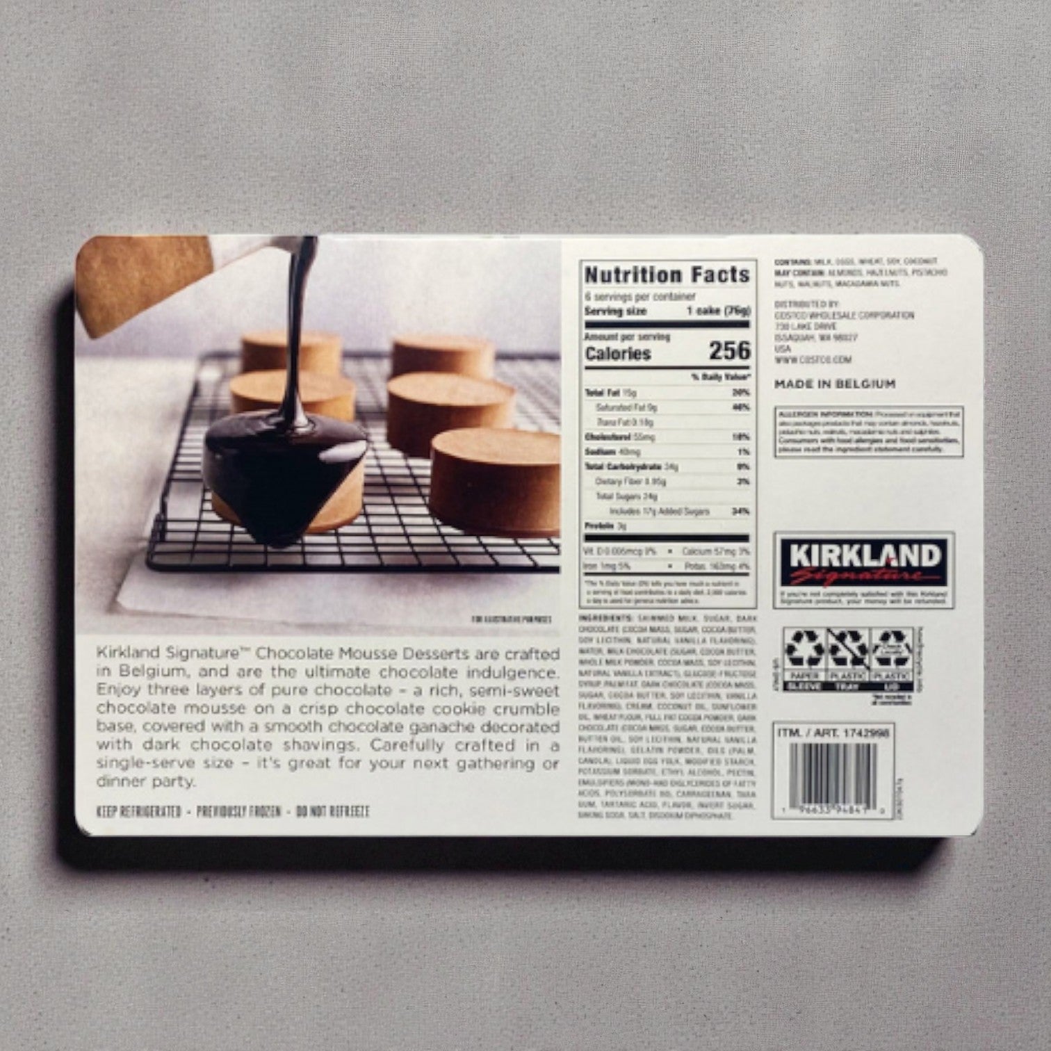 Kirkland Signature Chocolate Mousse Desserts, 2.6 oz, 6-count