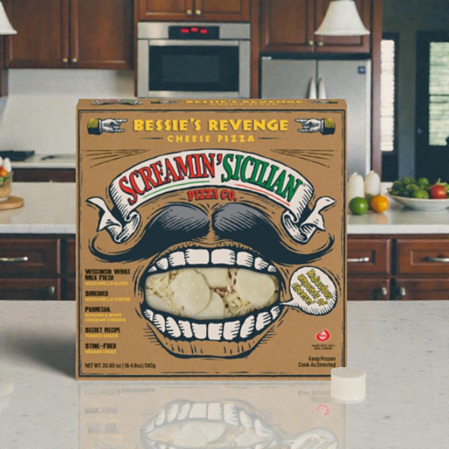 Screamin' Sicilian Pizza, Cheese, Bessie's Revenge-20.8 Oz- 1 Pizza