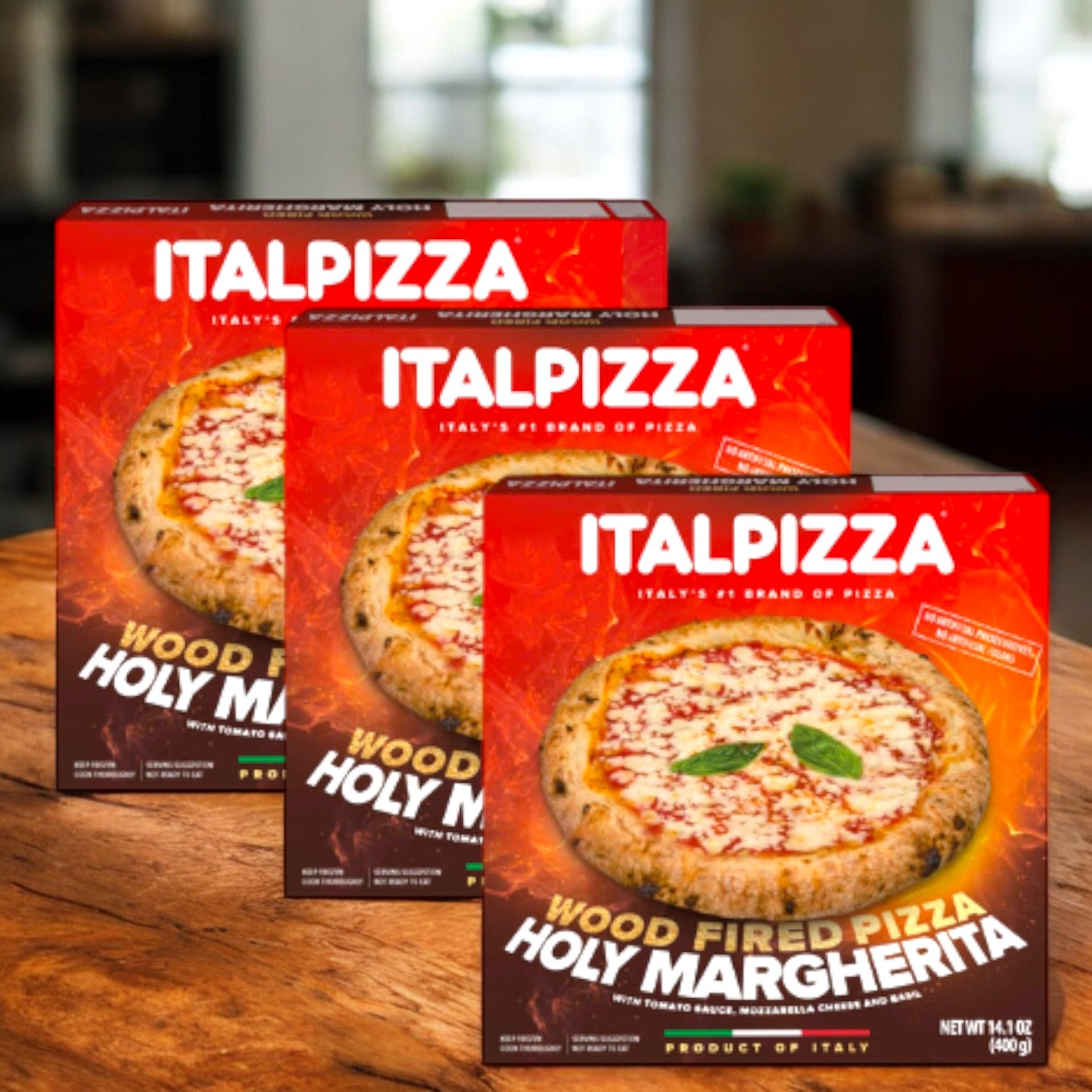 pizza 2パック分 ITALPIZZA Wood Fired Pizza, Margherita, 14.1 oz, 3 Cases