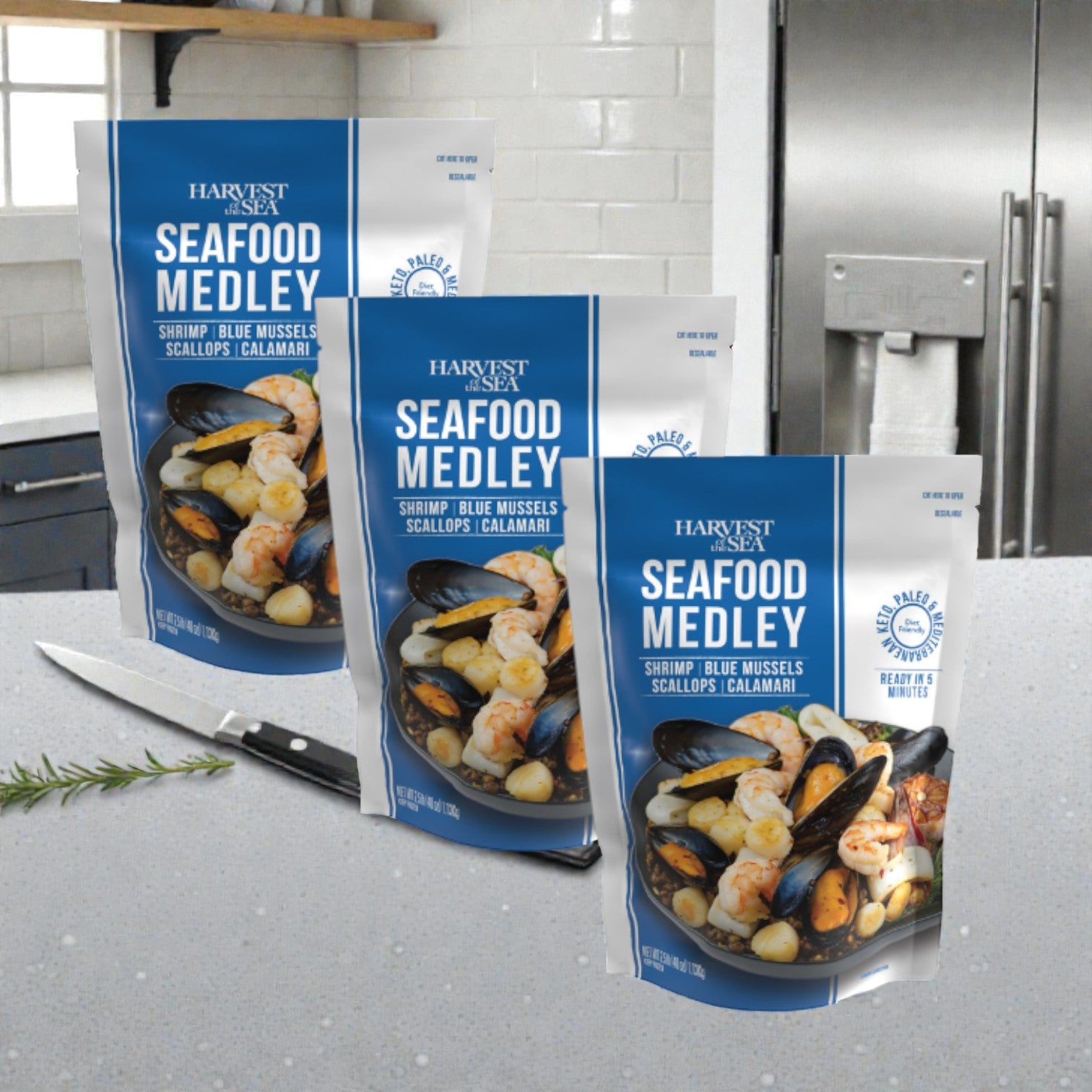 Harvest of the Sea Seafood Medley, 7.5 Pounds Total - 3 Packs