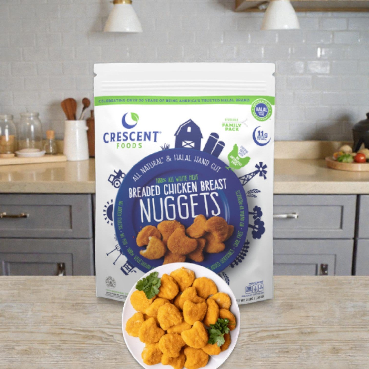 Crescent Foods Halal Chicken Breast Nuggets – 3 lbs