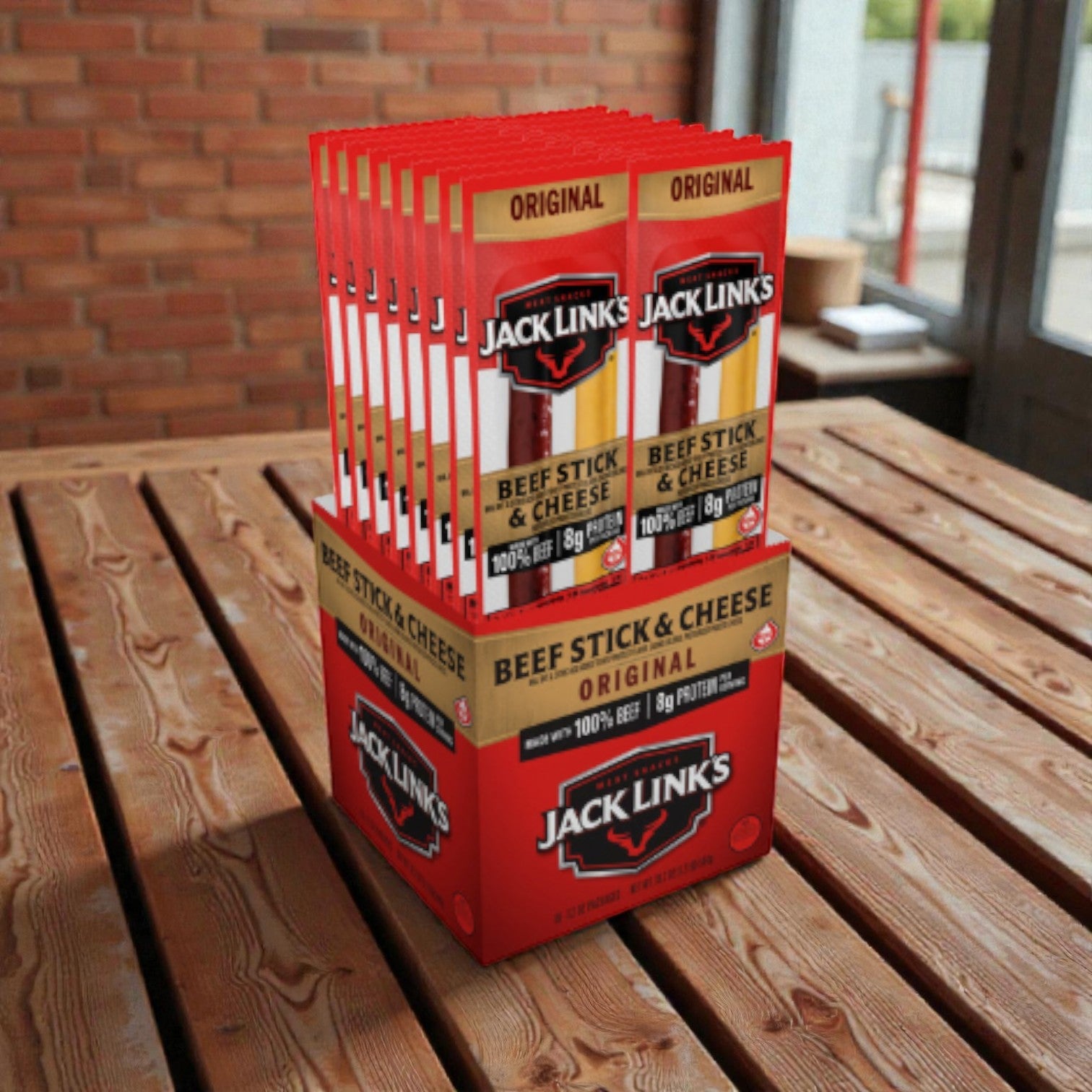 Jack Link's Beef Stick & Cheese, Original, 1.2 oz, 16 ct- 1 Pack