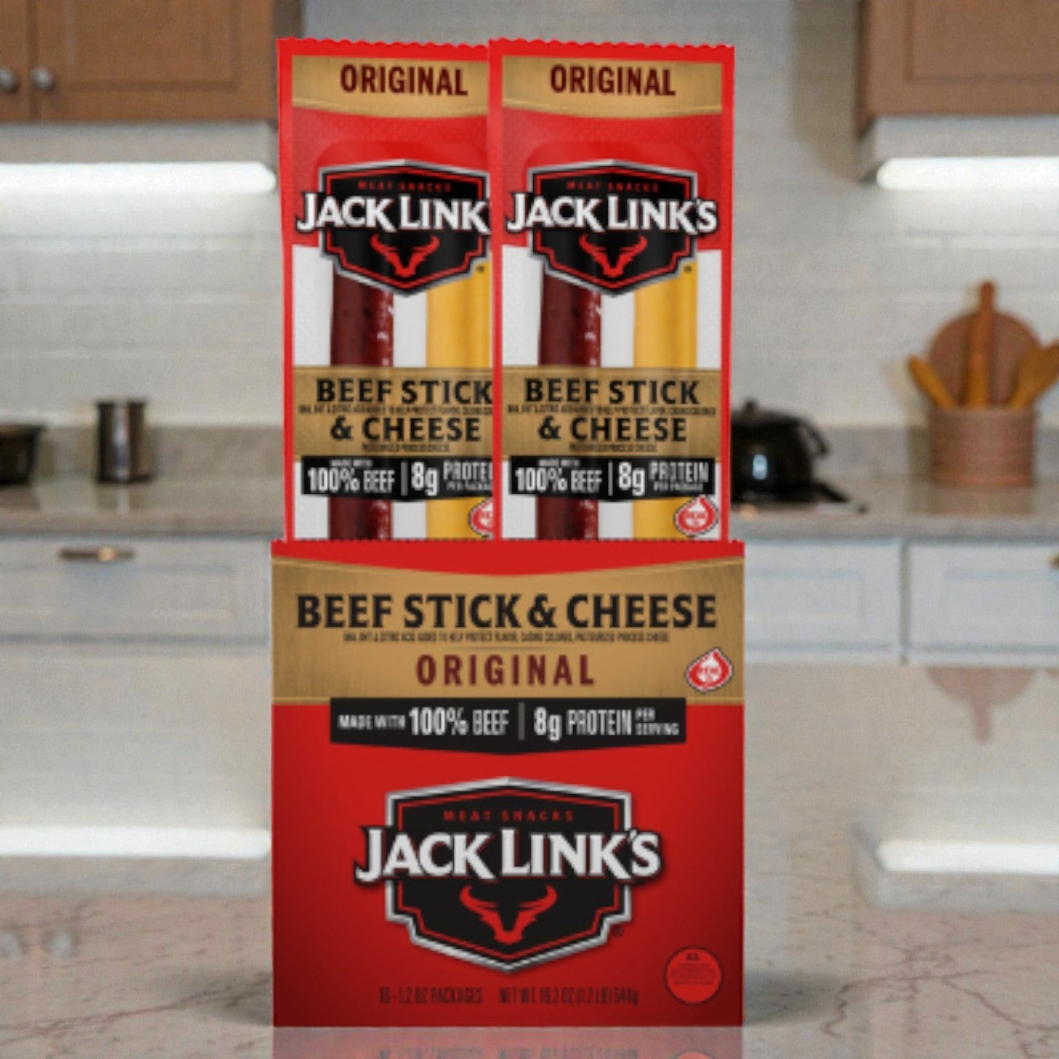 Jack Link's Beef Stick & Cheese, Original, 1.2 oz, 16 ct- 1 Pack
