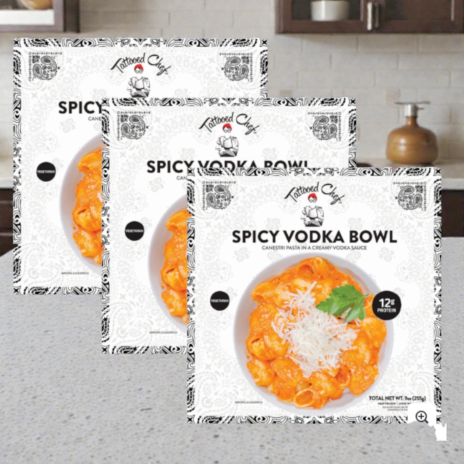 Tattooed Chef Spicy Vodka Bowl-9 Oz- 3 Packs