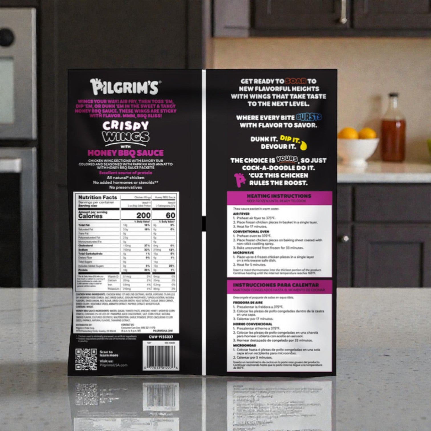 Pilgrim's Crispy Wings with Honey BBQ Sauce, 4 lbs