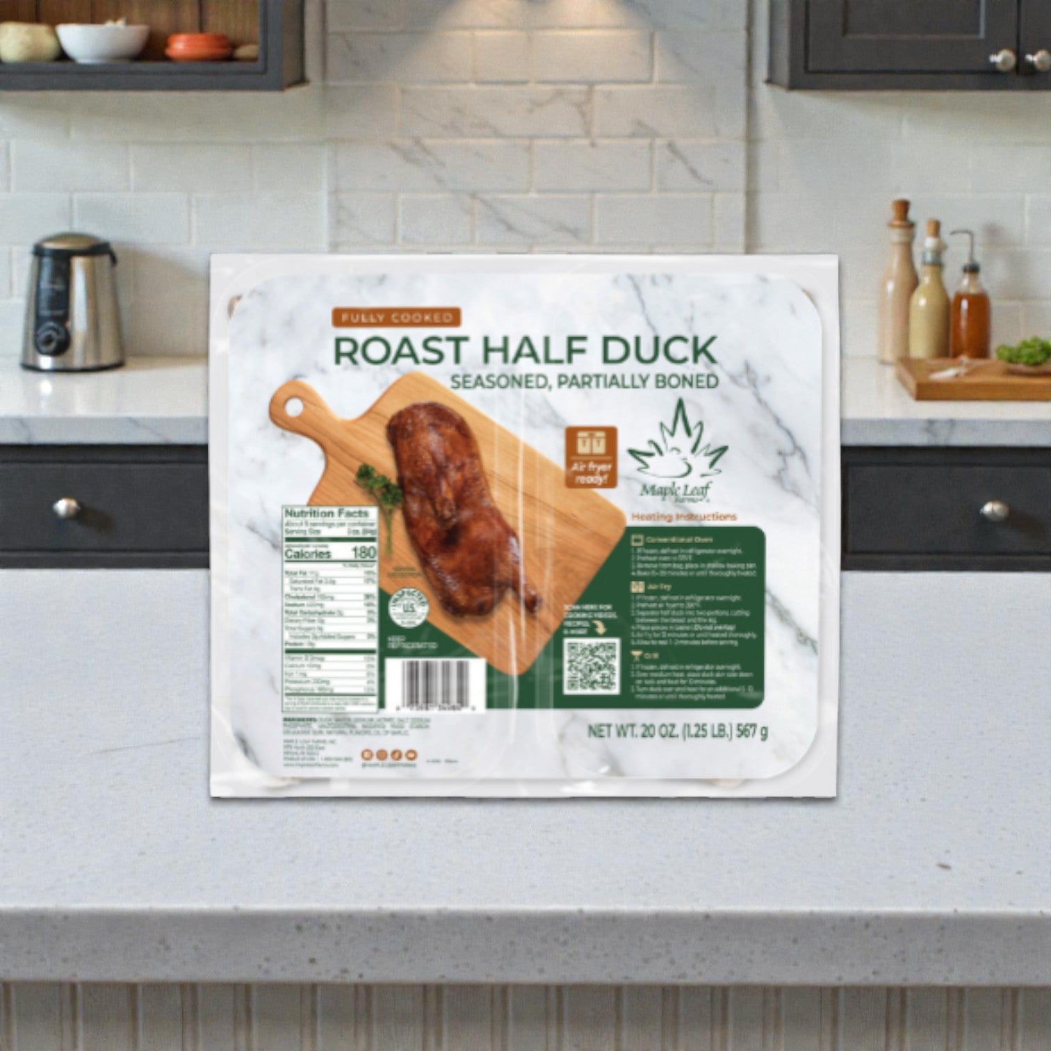 Maple Leaf Farms Half Roast Duck- – 10 oz- 2 Count- 20 oz Total