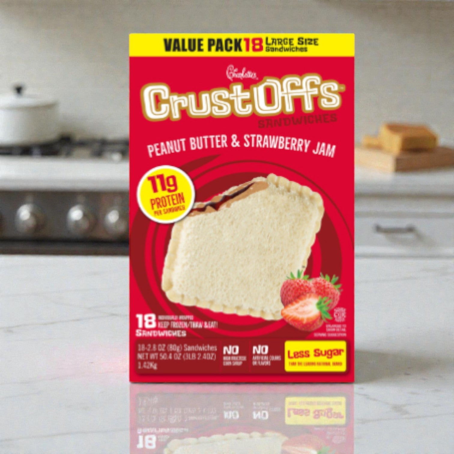 Charlotte's Peanut Butter & Strawberry Jam Crustoffs, 2.8 oz, 18-count