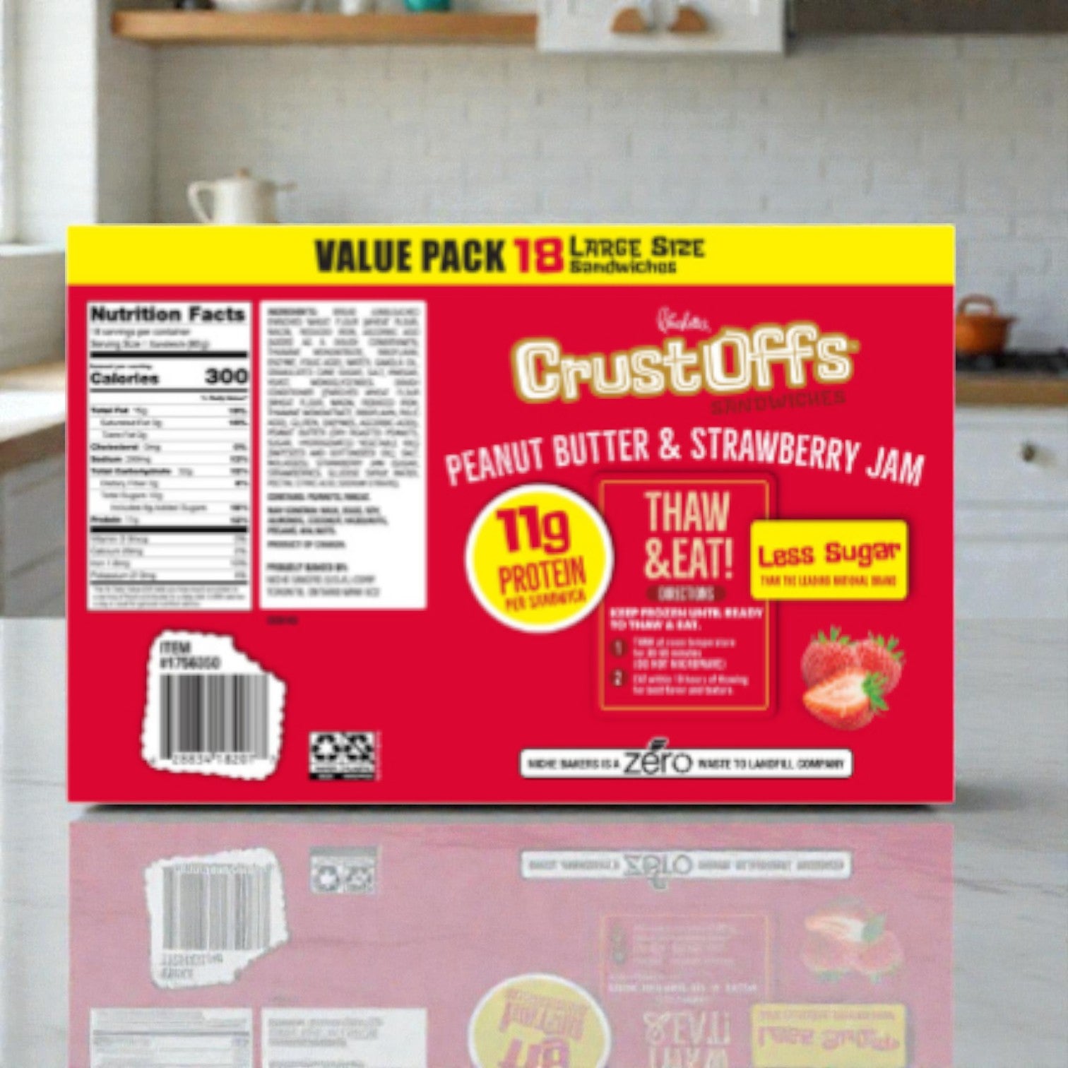 Charlotte's Peanut Butter & Strawberry Jam Crustoffs, 2.8 oz, 18-count