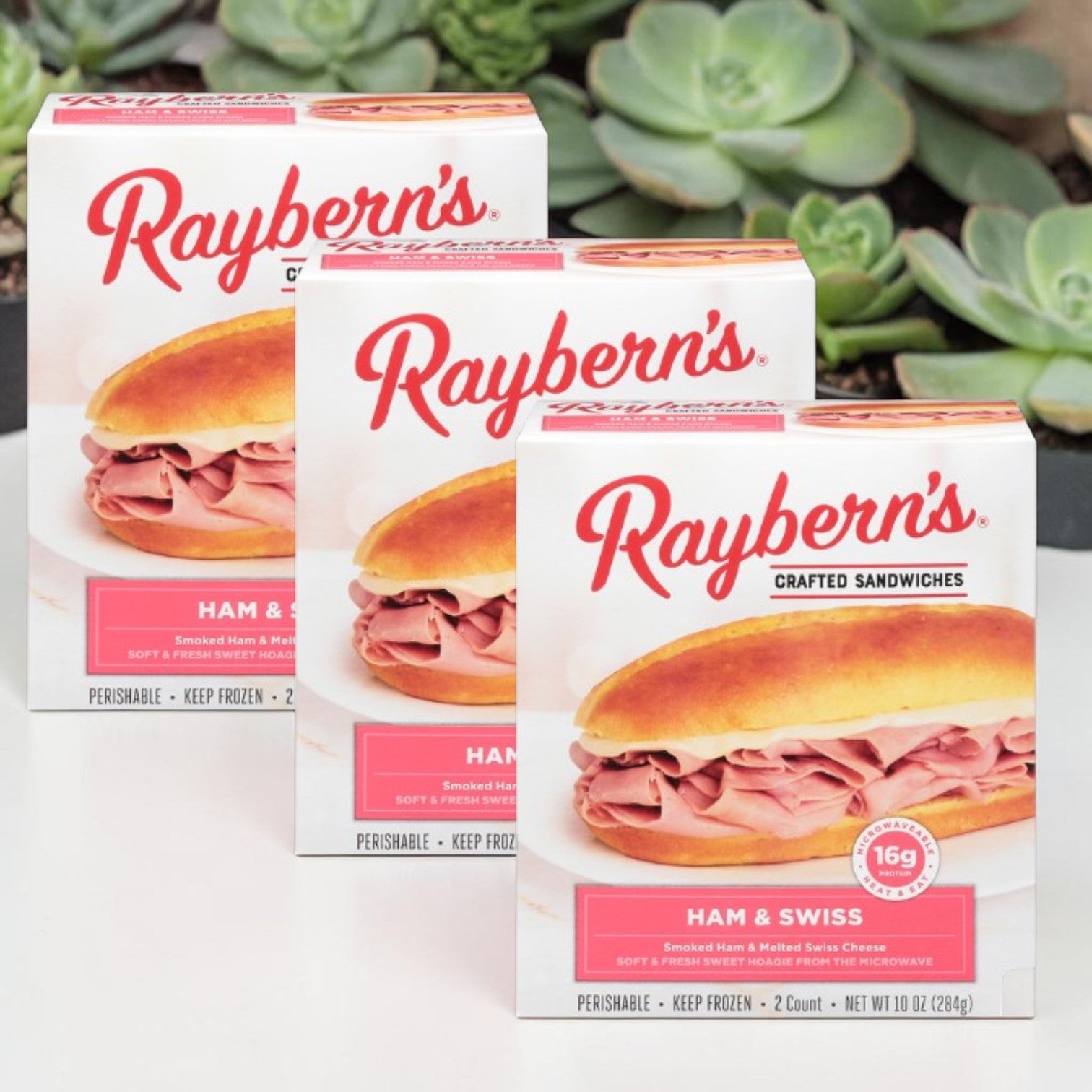 Raybern's Ham & Swiss-2 Count- 3 Packs