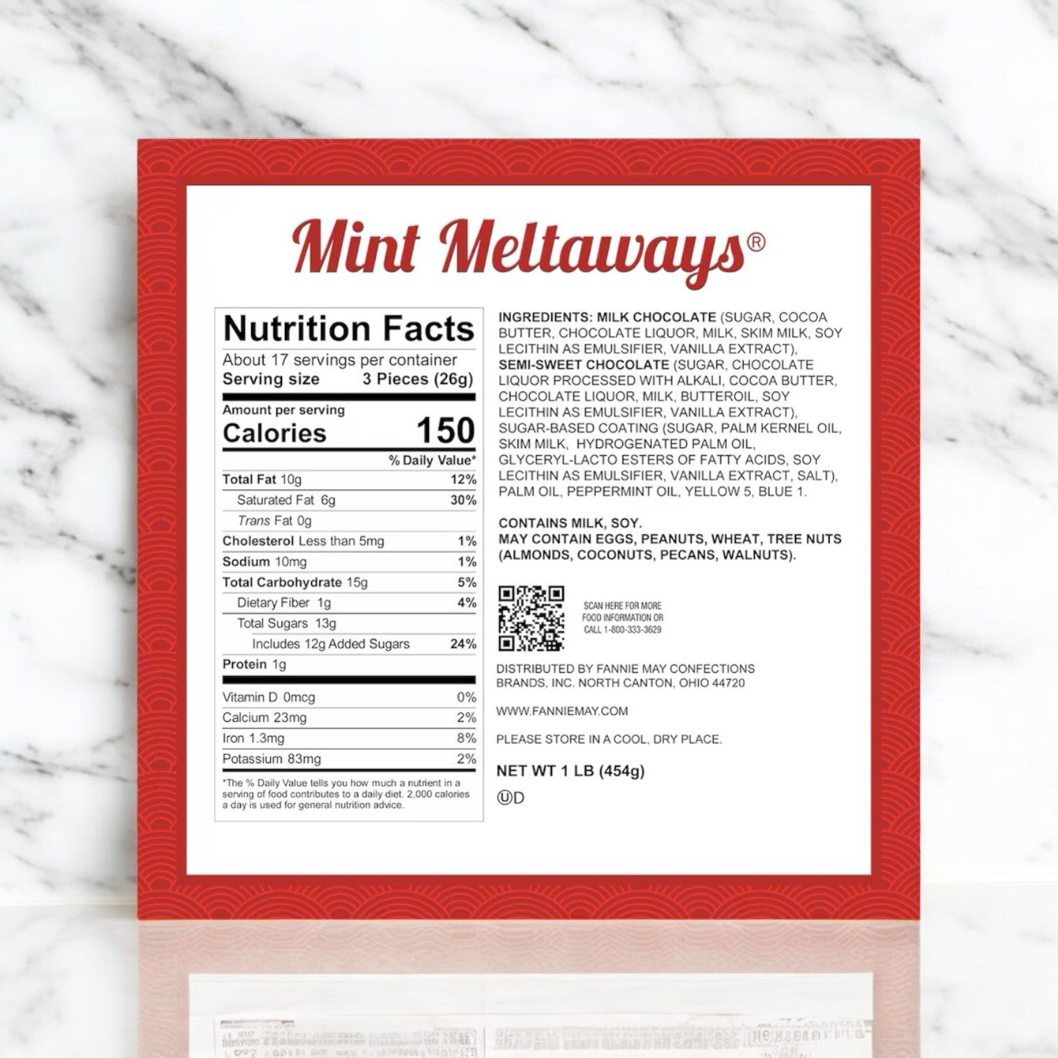 Fannie May, 1lb Mint Meltaways Autumn Leaves Wrap - 3 Count