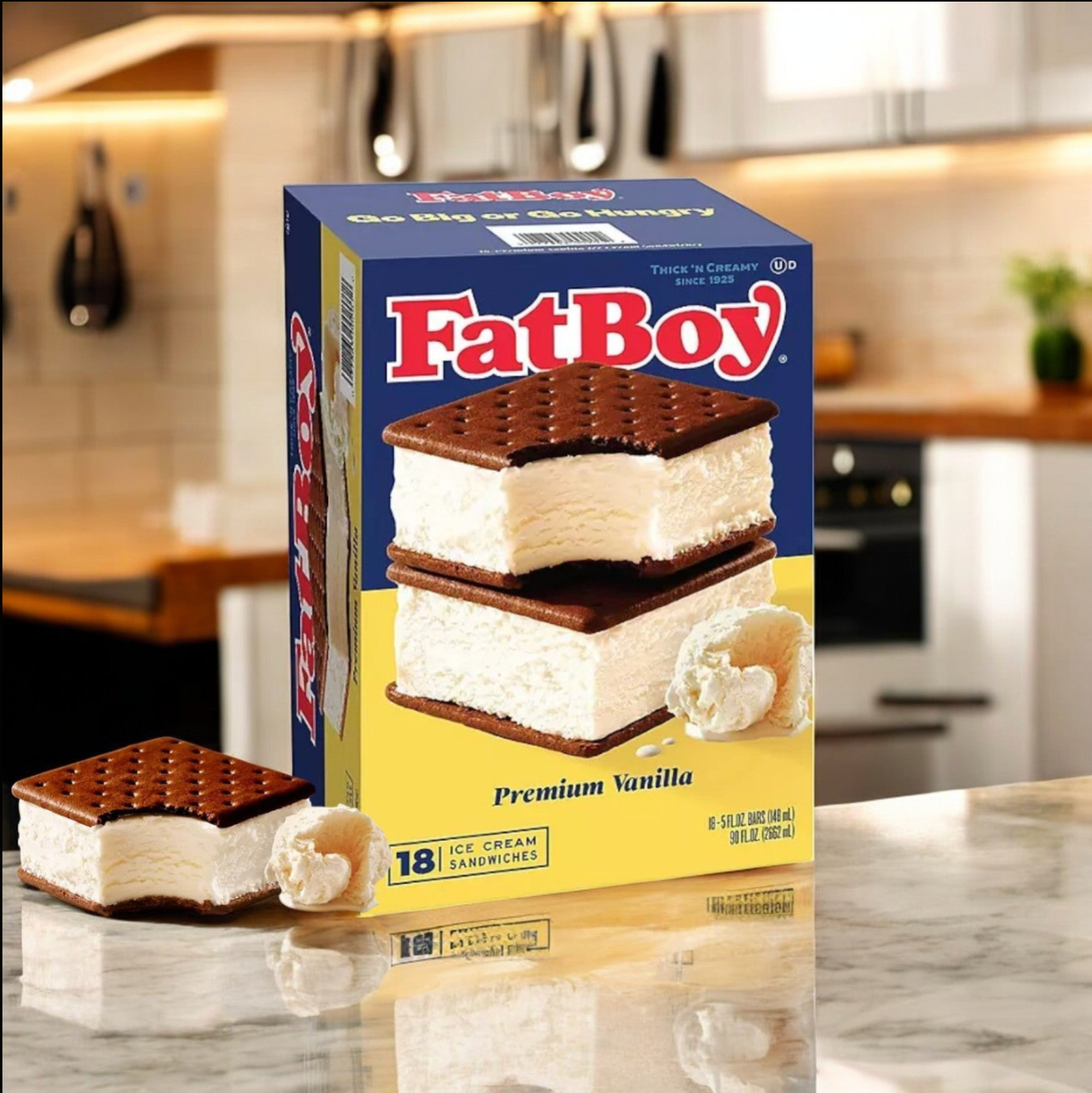 FatBoy Smores Sandwich Bars & Premium Vanilla Ice Cream Sandwich Combo
