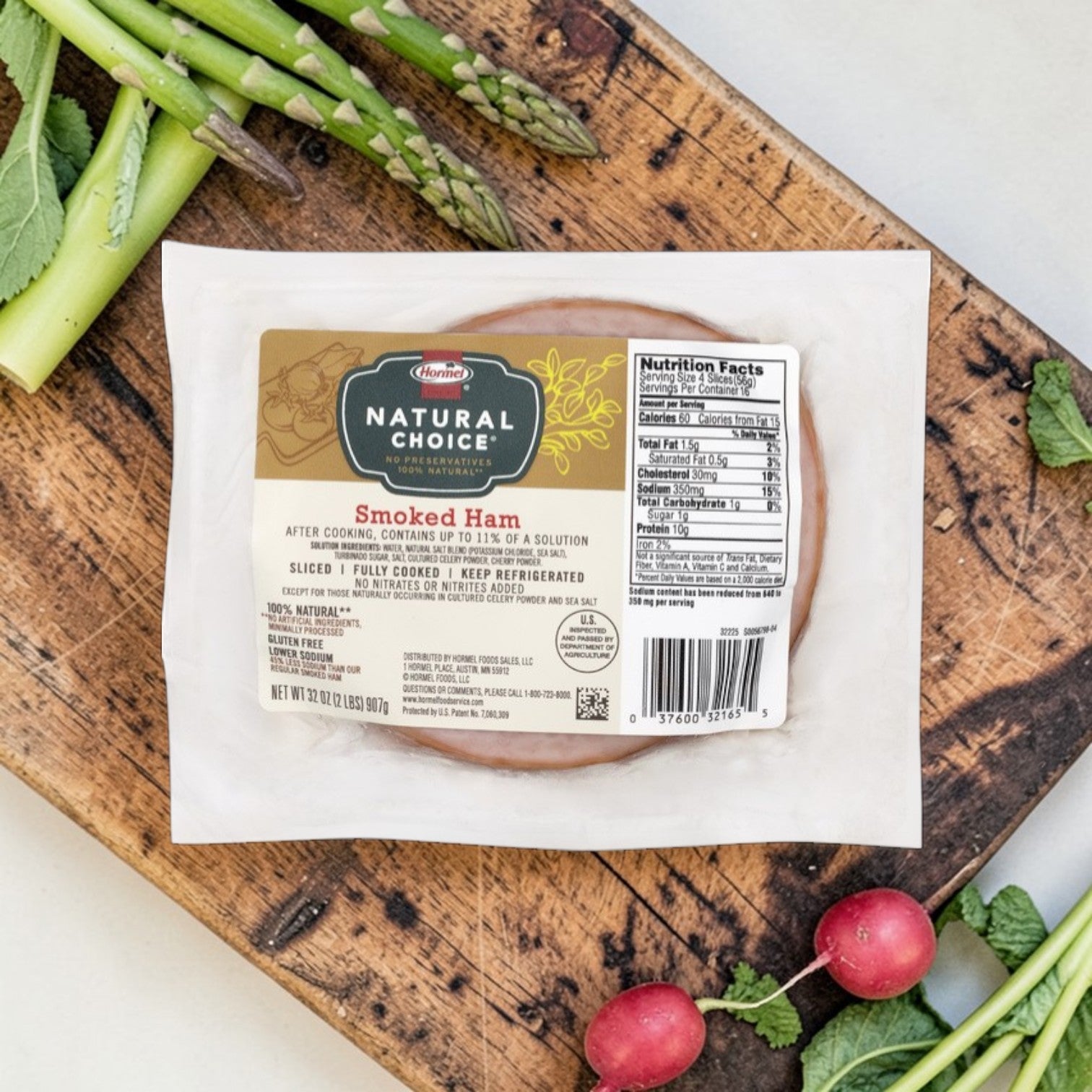 Hormel All-Natural Smoked Sliced Ham – Ready-to-Serve (0.5 oz Slices, 6 x 2 lb Packs)