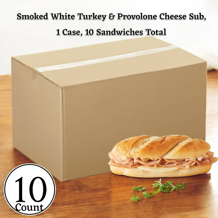 Smoked White Turkey & Provolone Cheese Sub, 1 Case, 10 Count