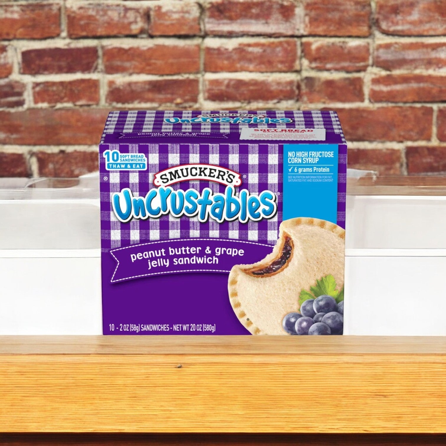 Smucker's Uncrustables Peanut Butter & Grape Jelly Sandwich, 10 Count - 1 Pack