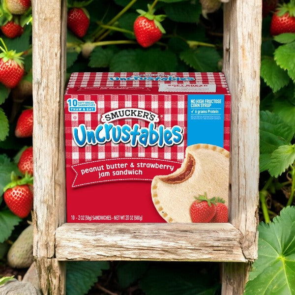Smucker's Uncrustables Peanut Butter & Strawberry Jam Sandwich, 10 Count - 1 Pack
