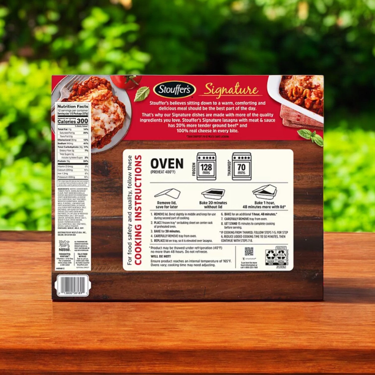 Stouffer's Signature Lasagna with Meat Sauce, Frozen 96 oz. - 1 Pack