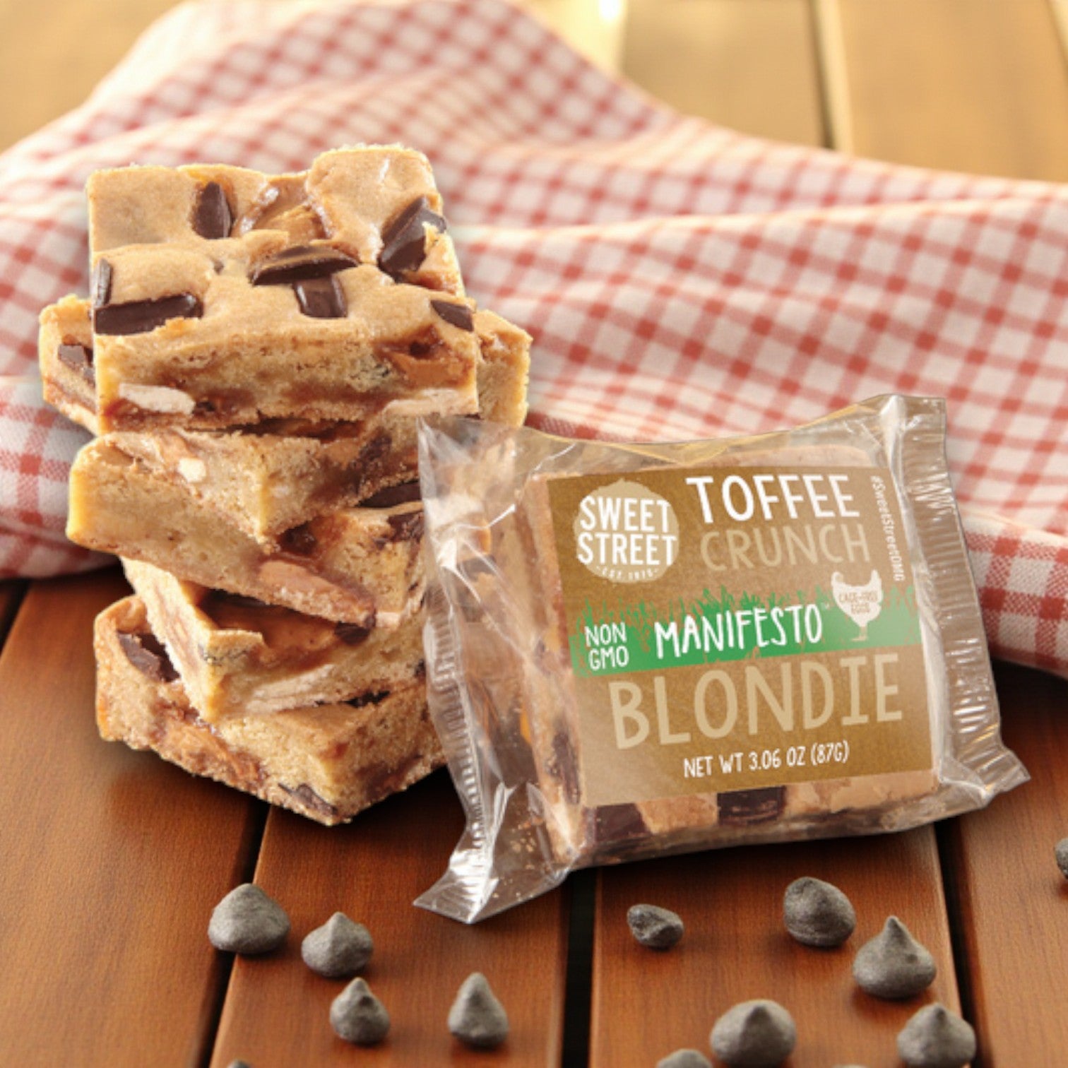 Sweet Street Toffee Almond Crunch Dessert Bars – 4 Trays per Box (16 Bars Each) - 64 Bars Total