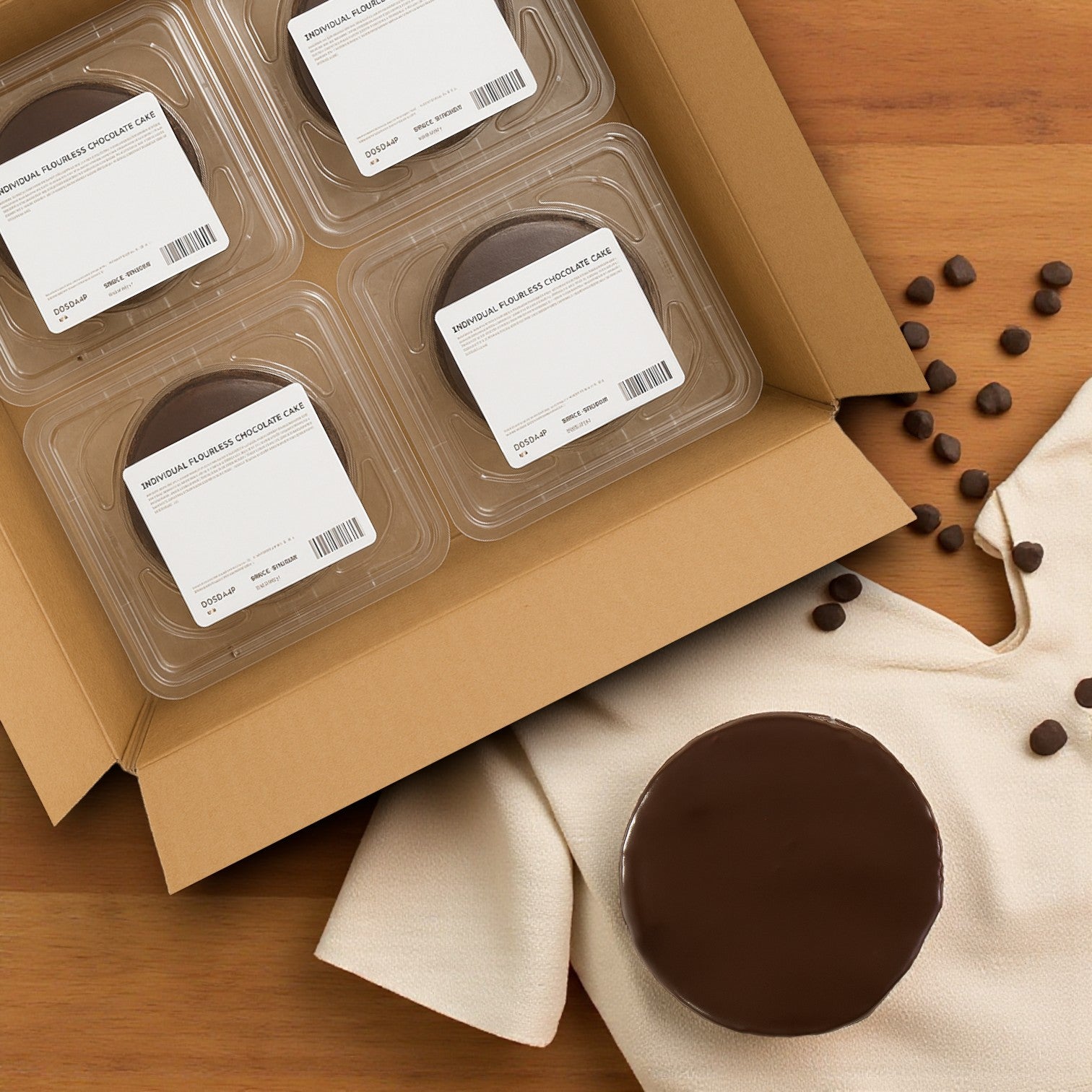 Sweet Street Cake Chocolate Flourless, 1 Case, 8 Packs, 32 Count Total