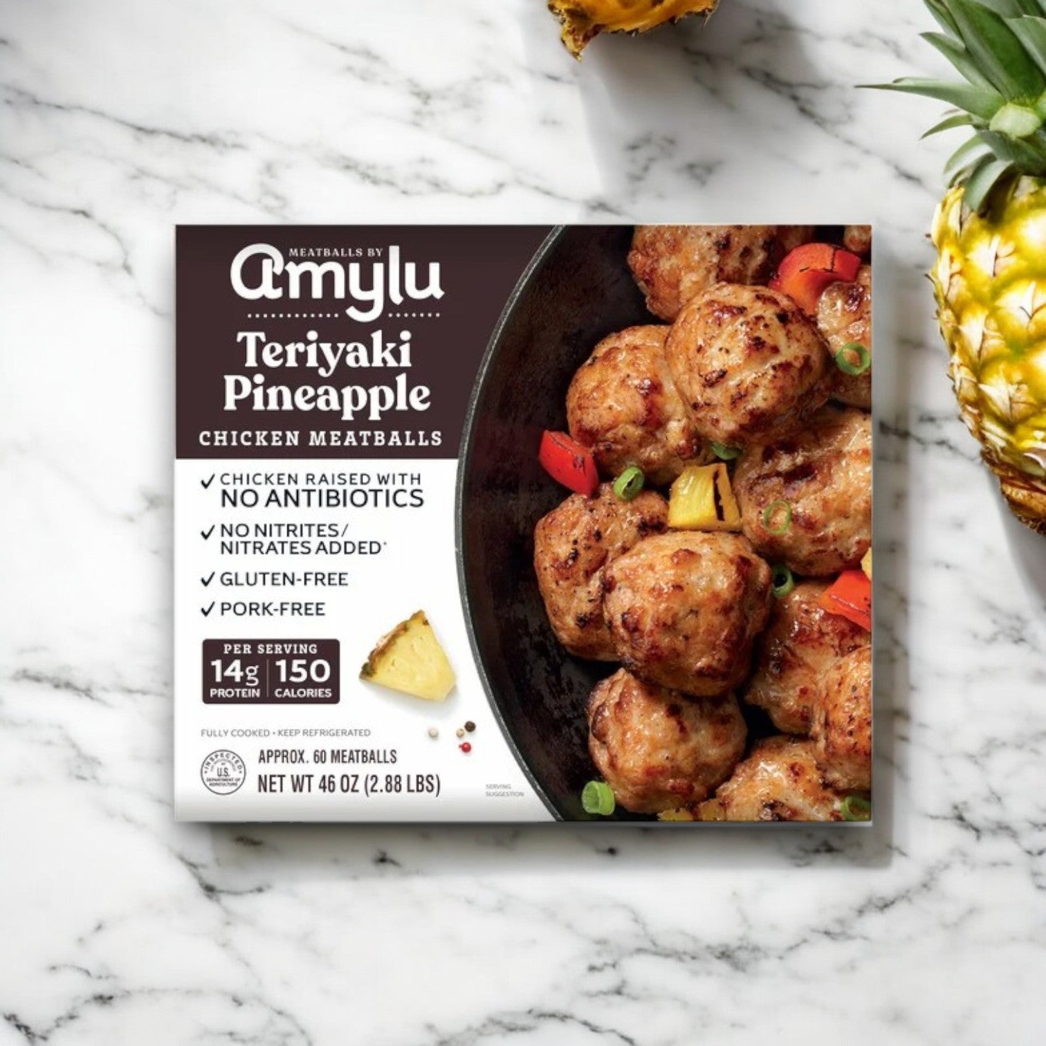 Amylu Teriyaki Pineapple Chicken Meatballs – 46 oz