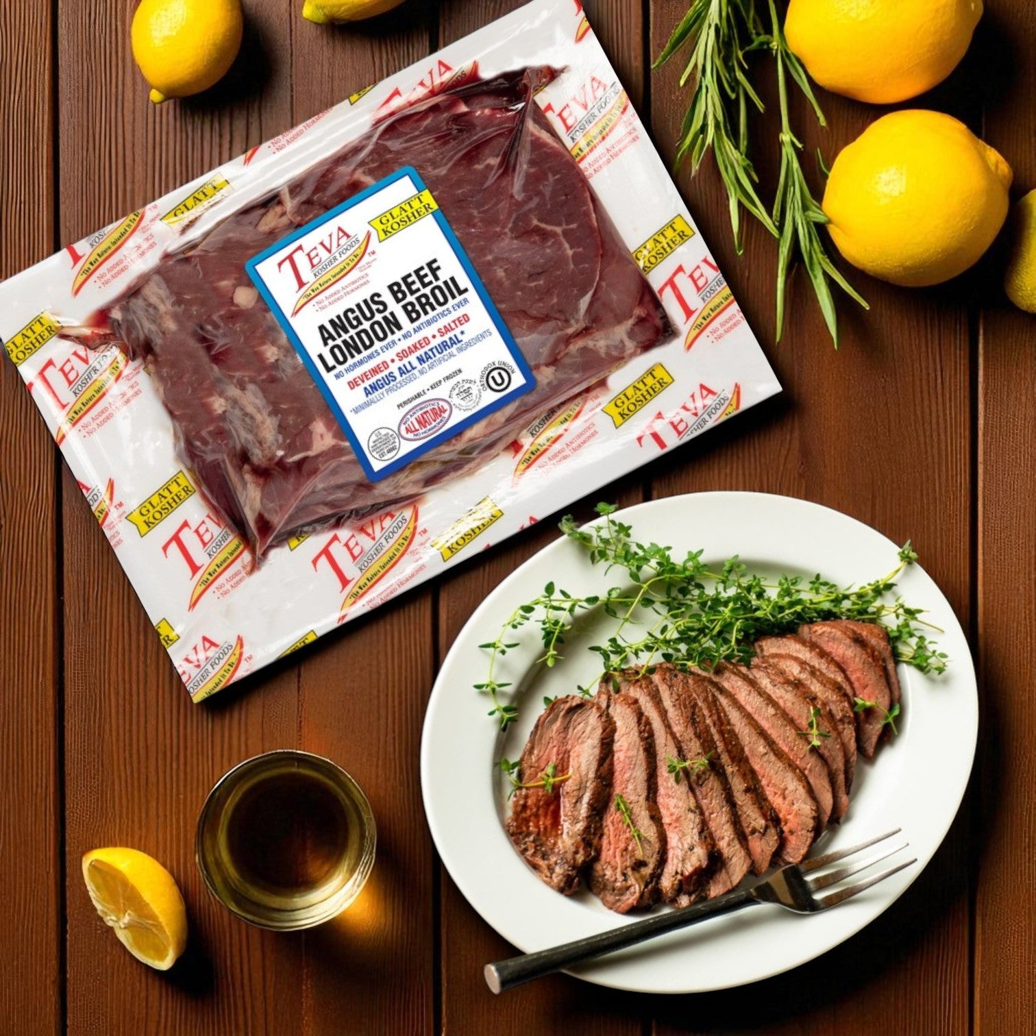 Teva Kosher Foods Glatt Kosher Angus Beef London Broil – Approx. 2.26 lbs