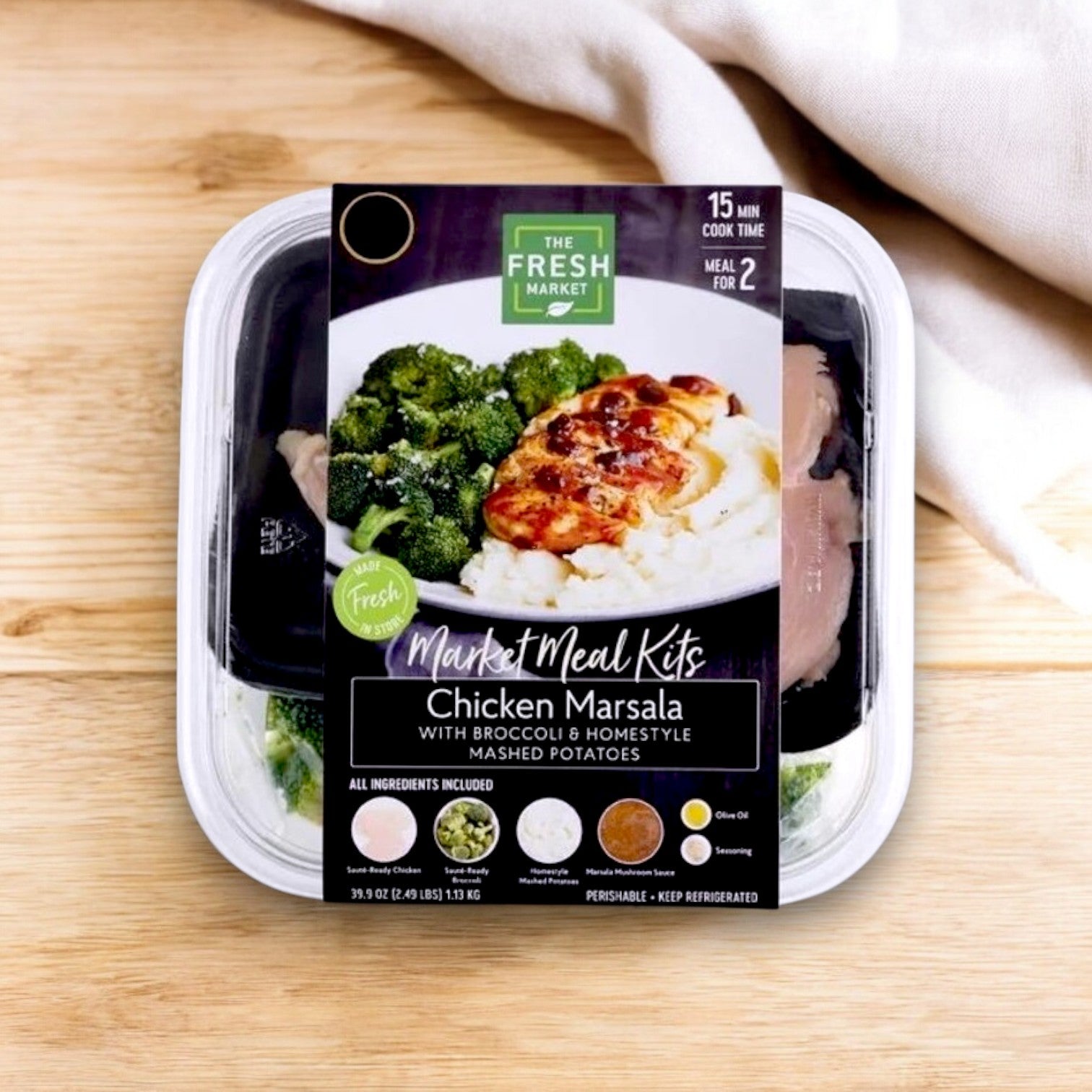 The Fresh Market Chicken Marsala with Broccoli & Homestyle Mashed Potatoes Market Meal Kit – 39 oz.