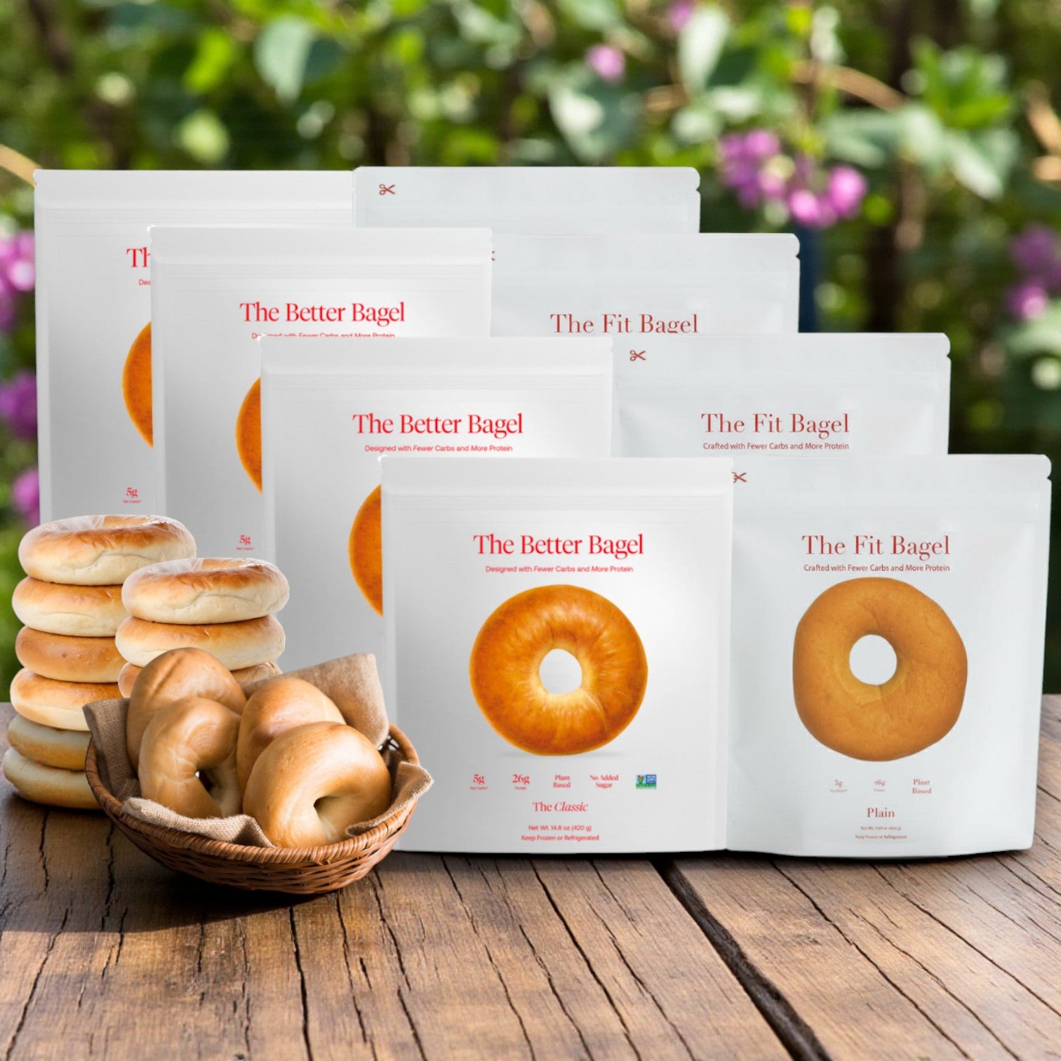 The Fit Bagel, 8 Plain Fit Bagels Packs, 8 Bags-32 Total Bagels!