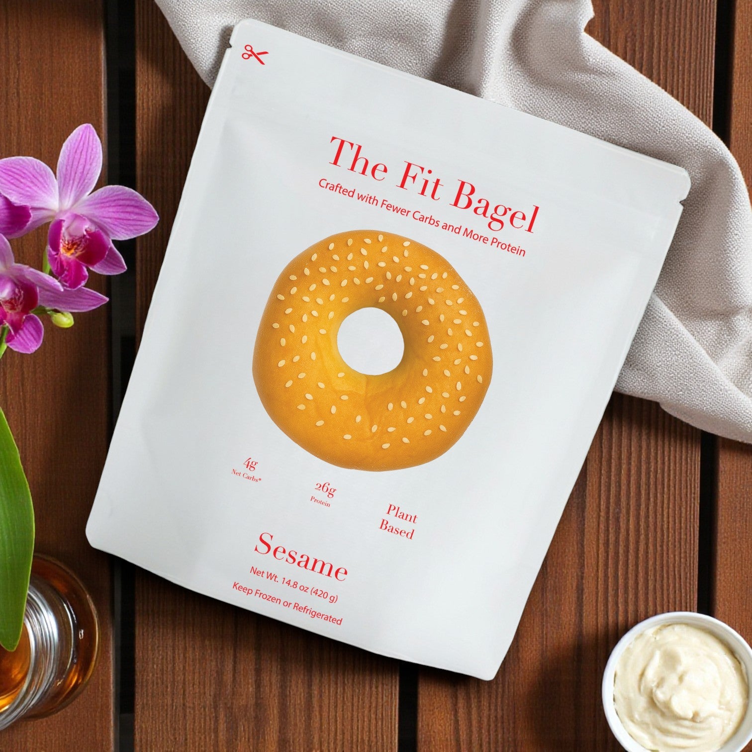 The Fit Sesame Bagel, 14.8 oz. 8 Bags- 32 Total Bagels!