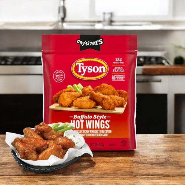 Tyson Any’tizers Frozen Bone-In Buffalo Style Hot Wings Bag-1.37 Ibs-1 Count