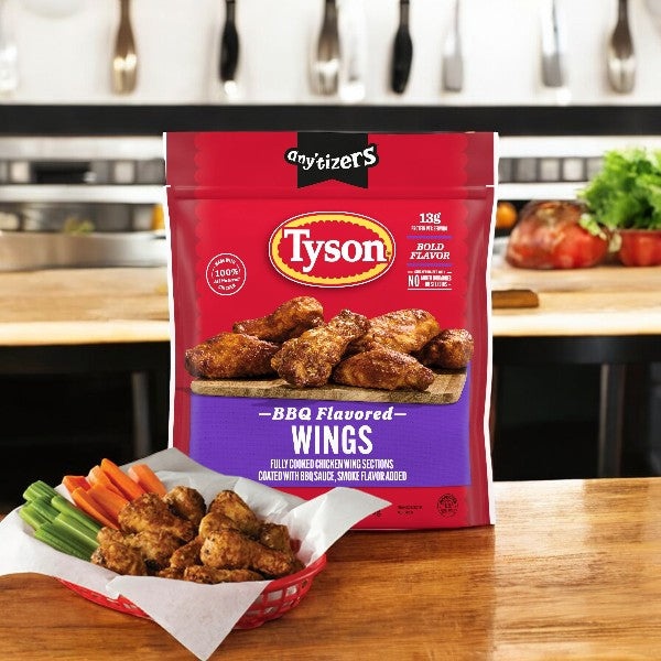 Tyson Any'tizers BBQ Flavored Chicken Wings, 1.37 lb, 1 Count